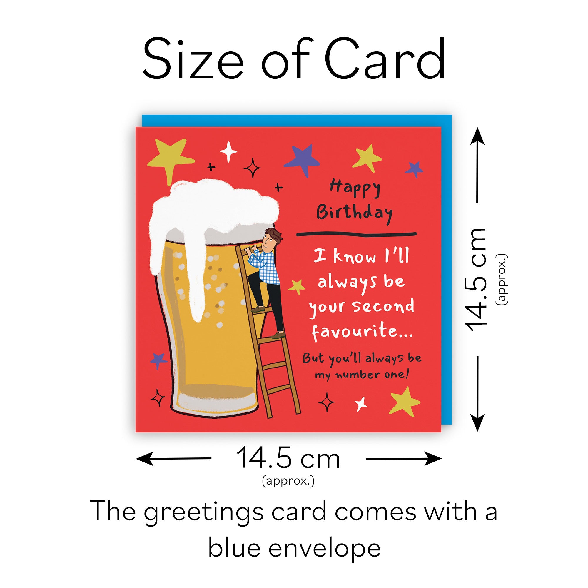Men's Birthday Card Big Beer Funny Second Favourite Laugh Out Loud - Default Title (GK00226)