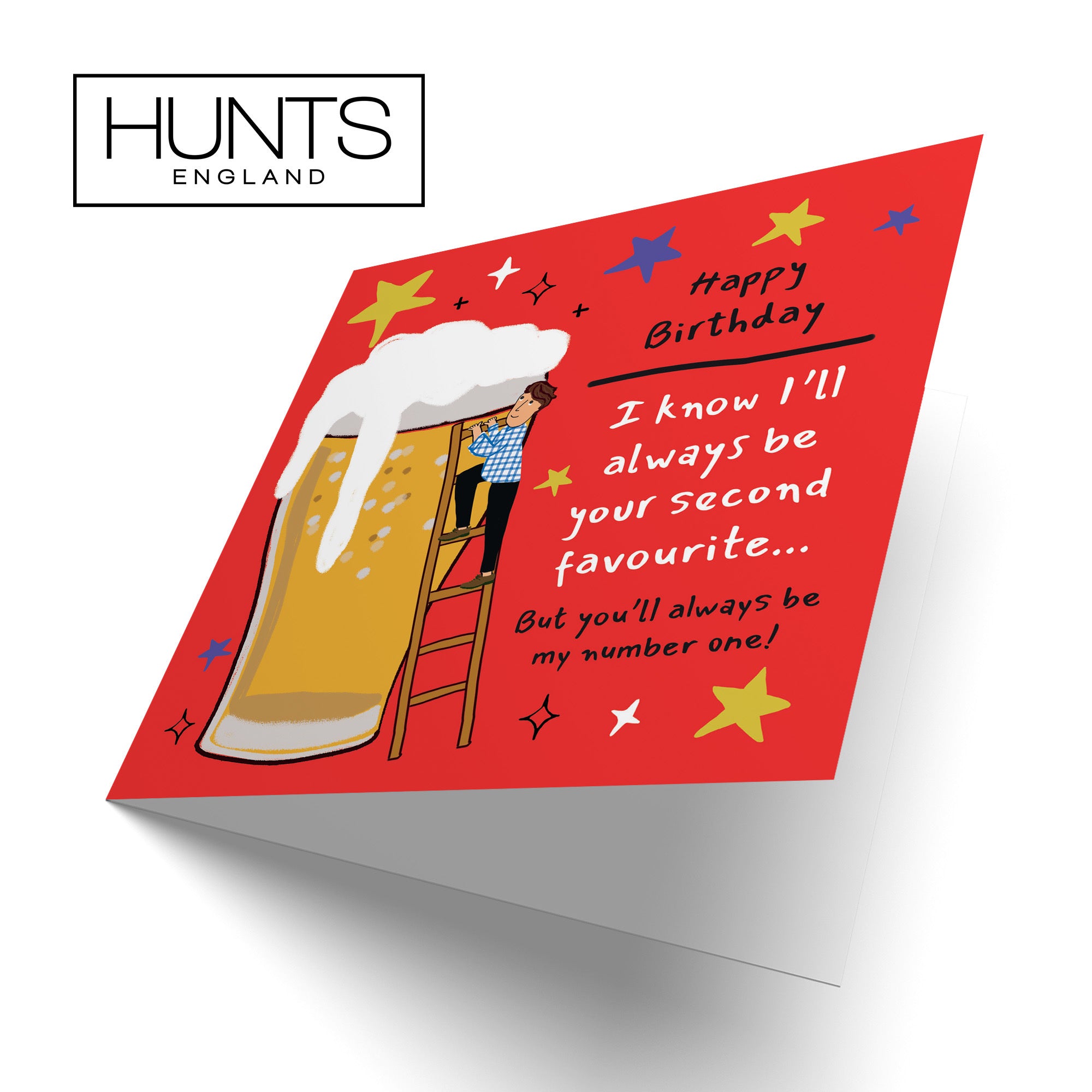 Men's Birthday Card Big Beer Funny Second Favourite Laugh Out Loud - Default Title (GK00226)
