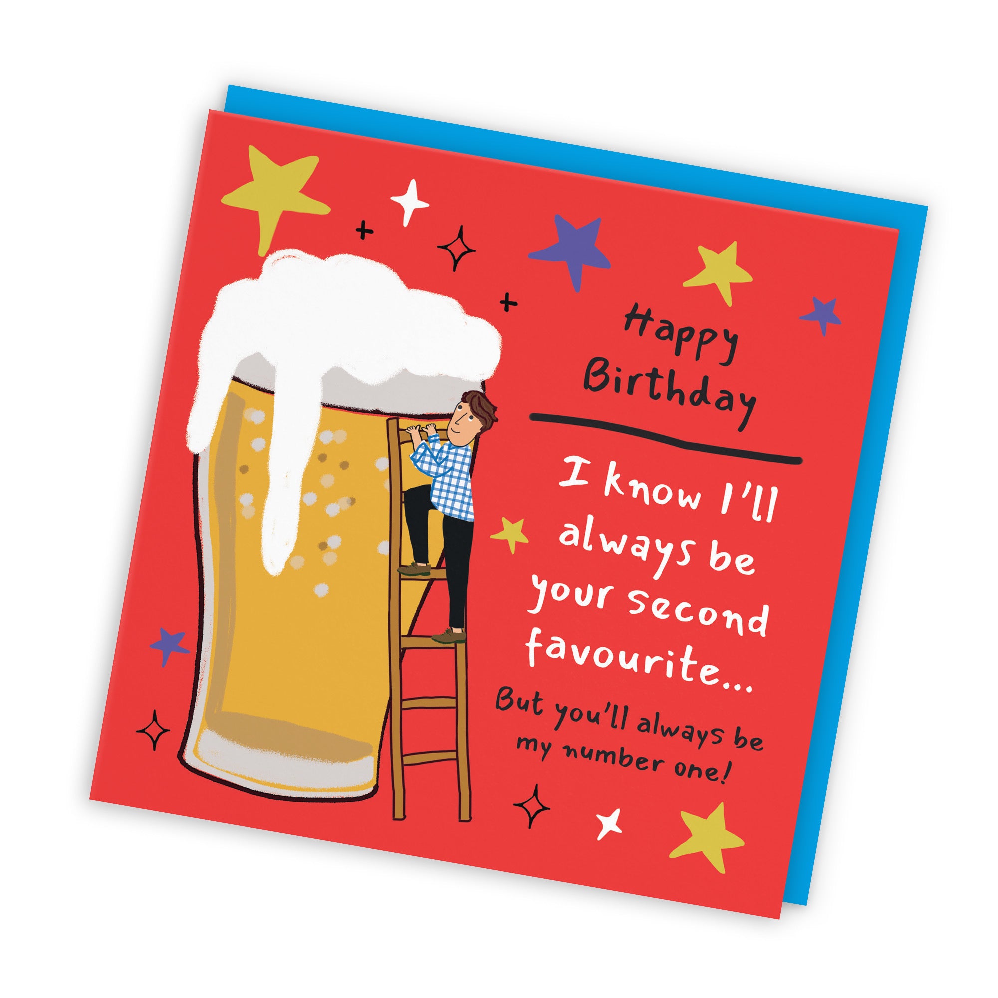 Men's Birthday Card Big Beer Funny Second Favourite Laugh Out Loud - Default Title (GK00226)