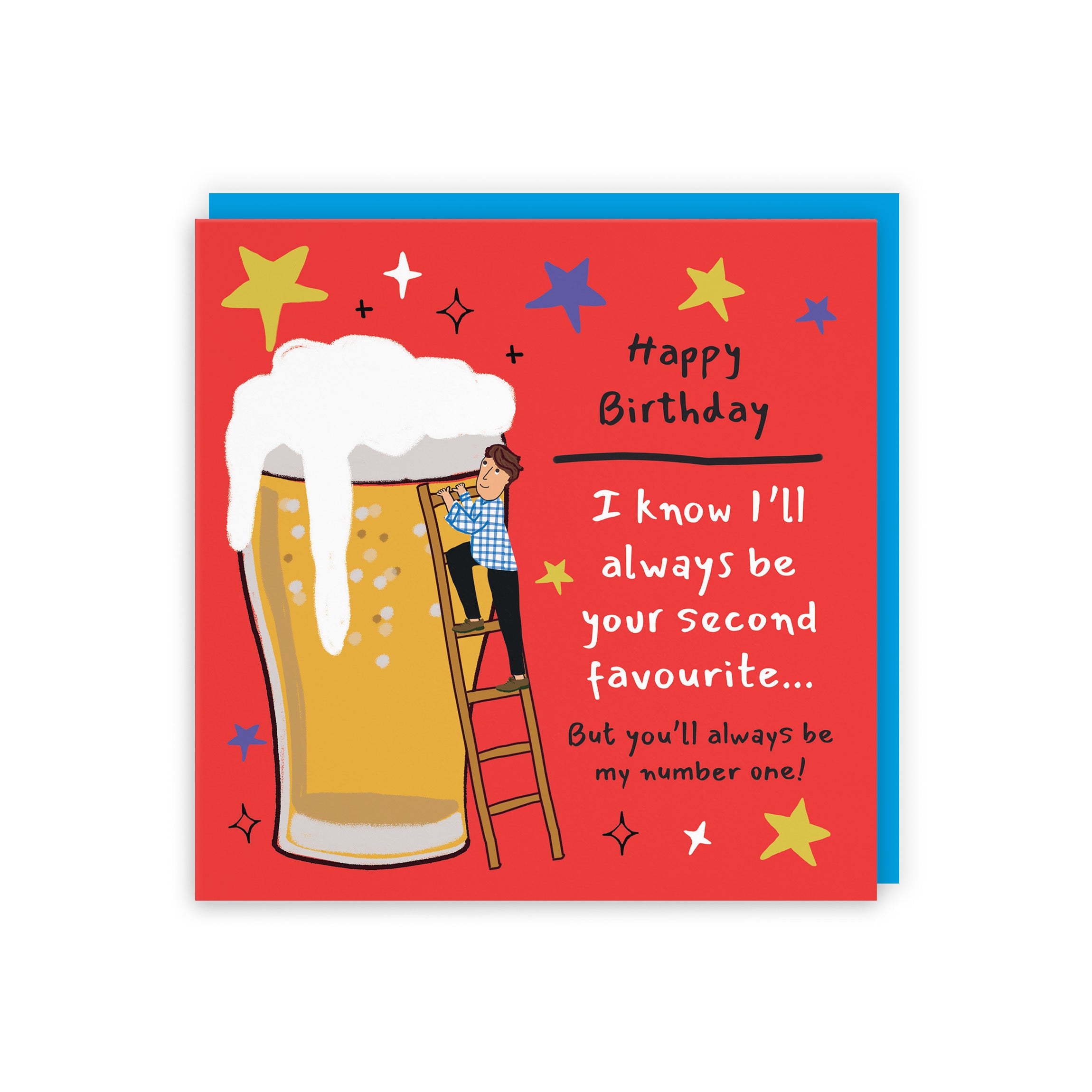Men's Birthday Card Big Beer Funny Second Favourite Laugh Out Loud - Default Title (GK00226)