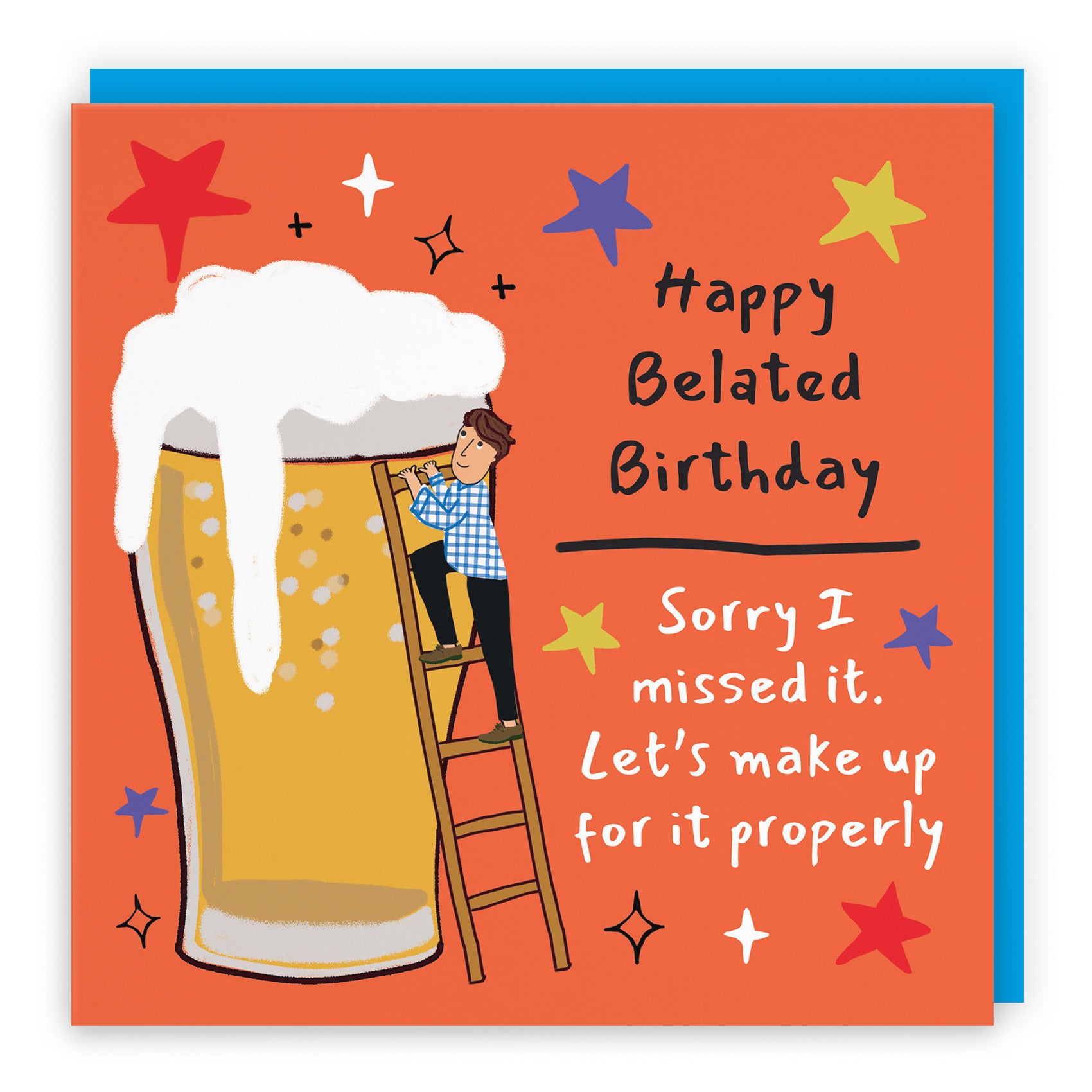 Men's Belated Birthday Card Big Beer Laugh Out Loud - Default Title (GK00227)