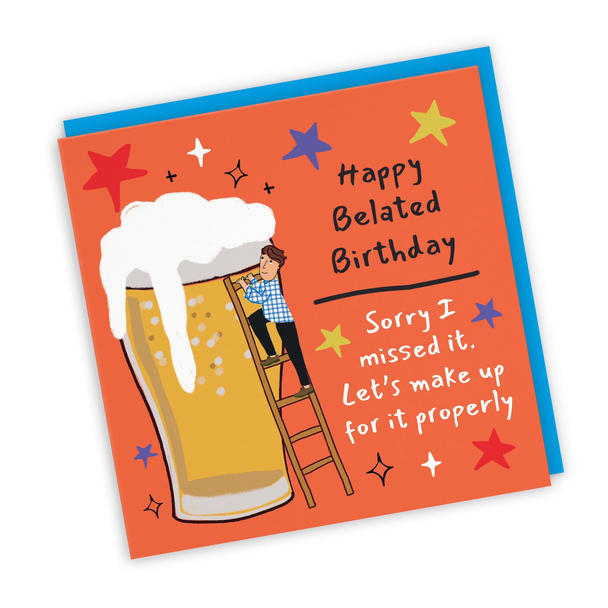 Men's Belated Birthday Card Big Beer Laugh Out Loud - Default Title (GK00227)