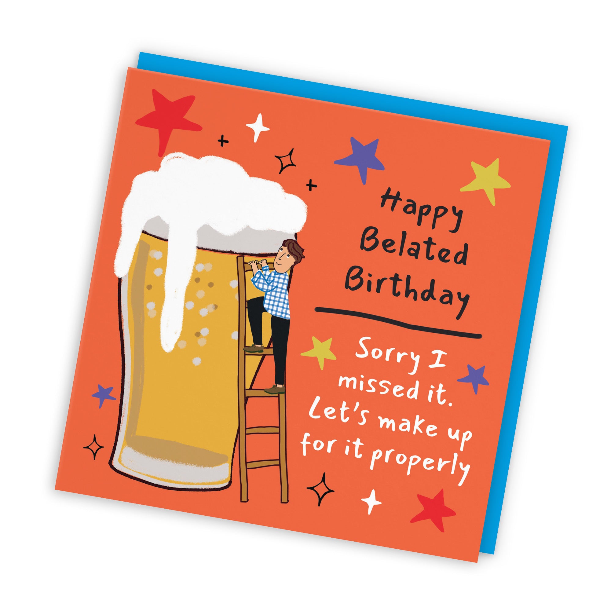 Men's Belated Birthday Card Big Beer Laugh Out Loud - Default Title (GK00227)