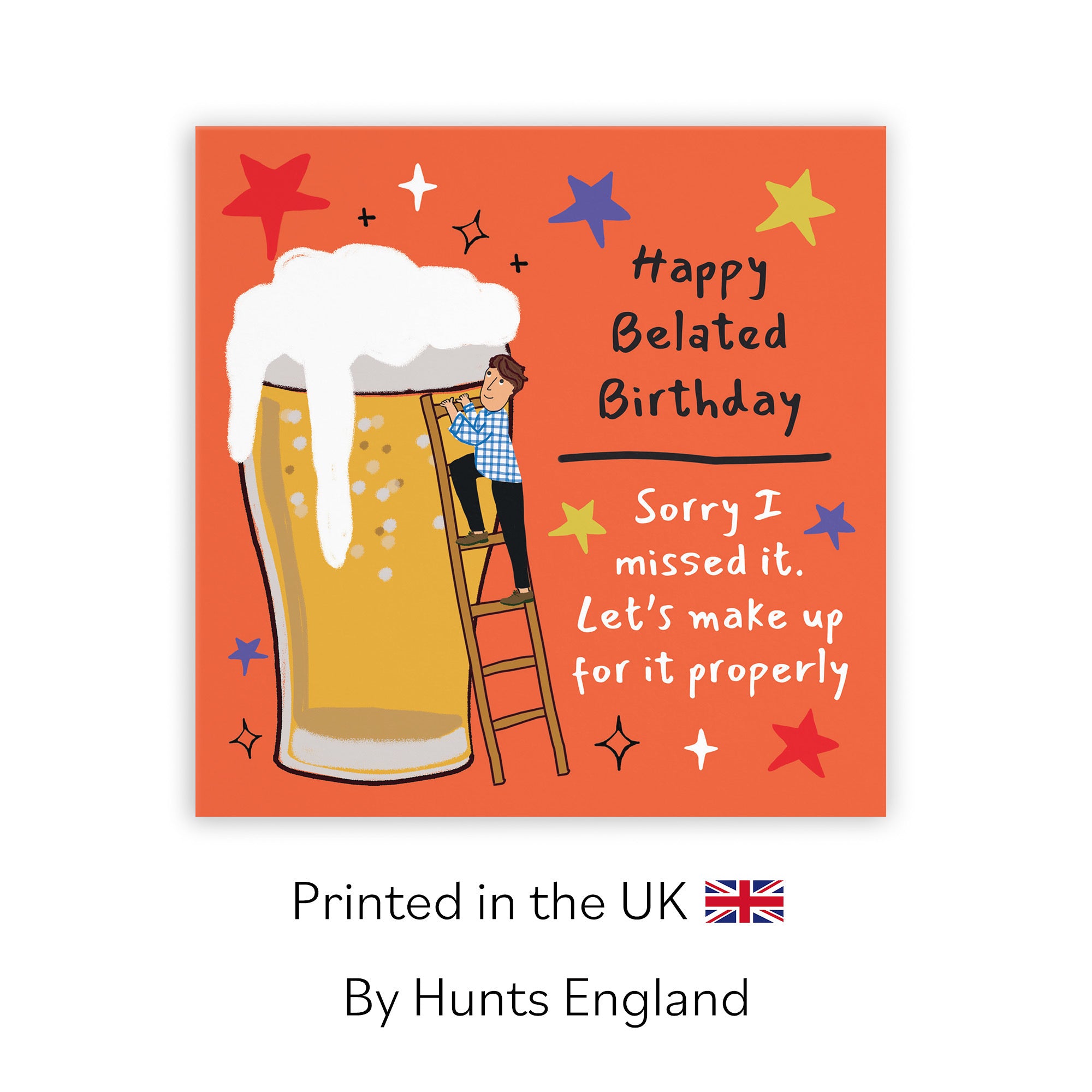 Men's Belated Birthday Card Big Beer Laugh Out Loud - Default Title (GK00227)