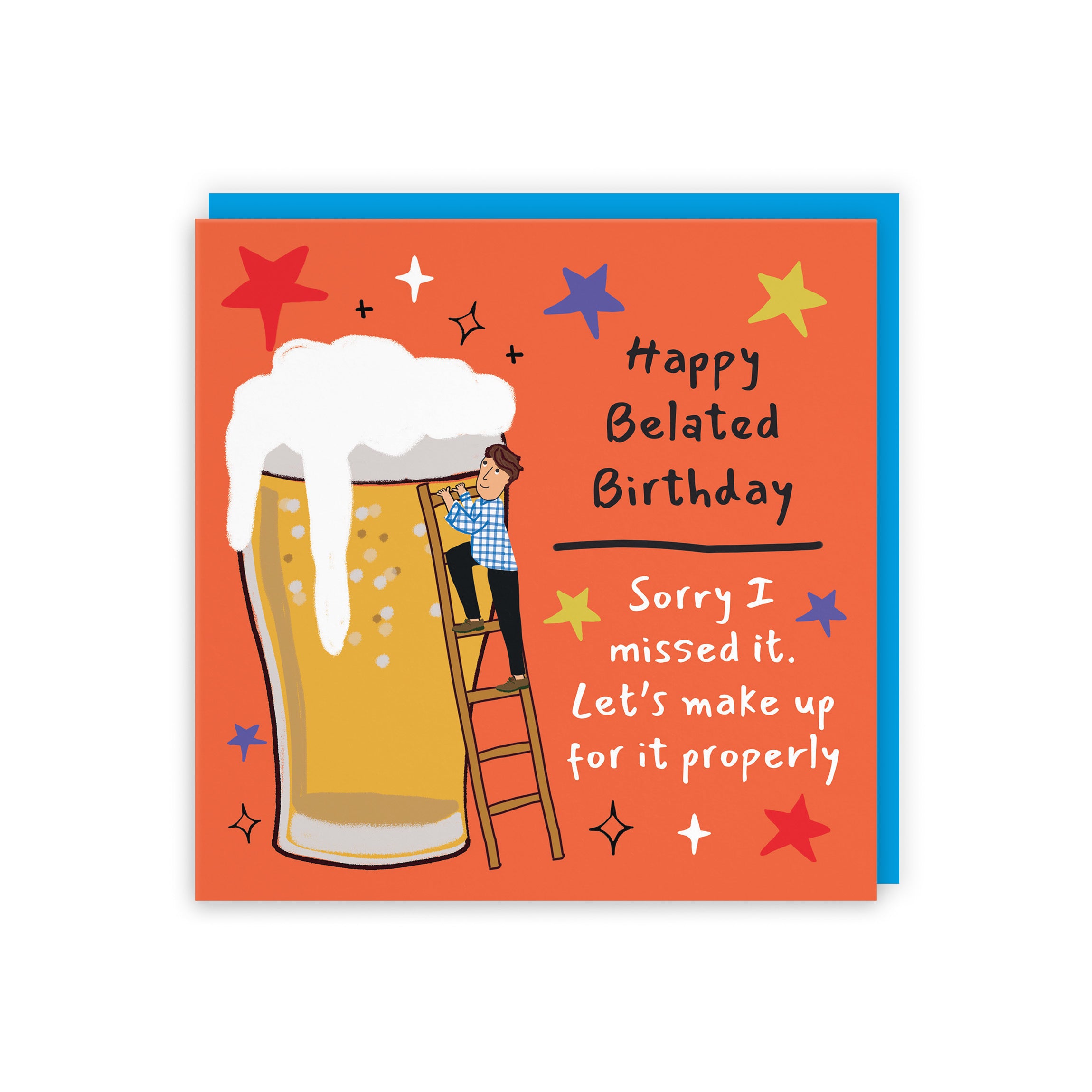 Men's Belated Birthday Card Big Beer Laugh Out Loud - Default Title (GK00227)
