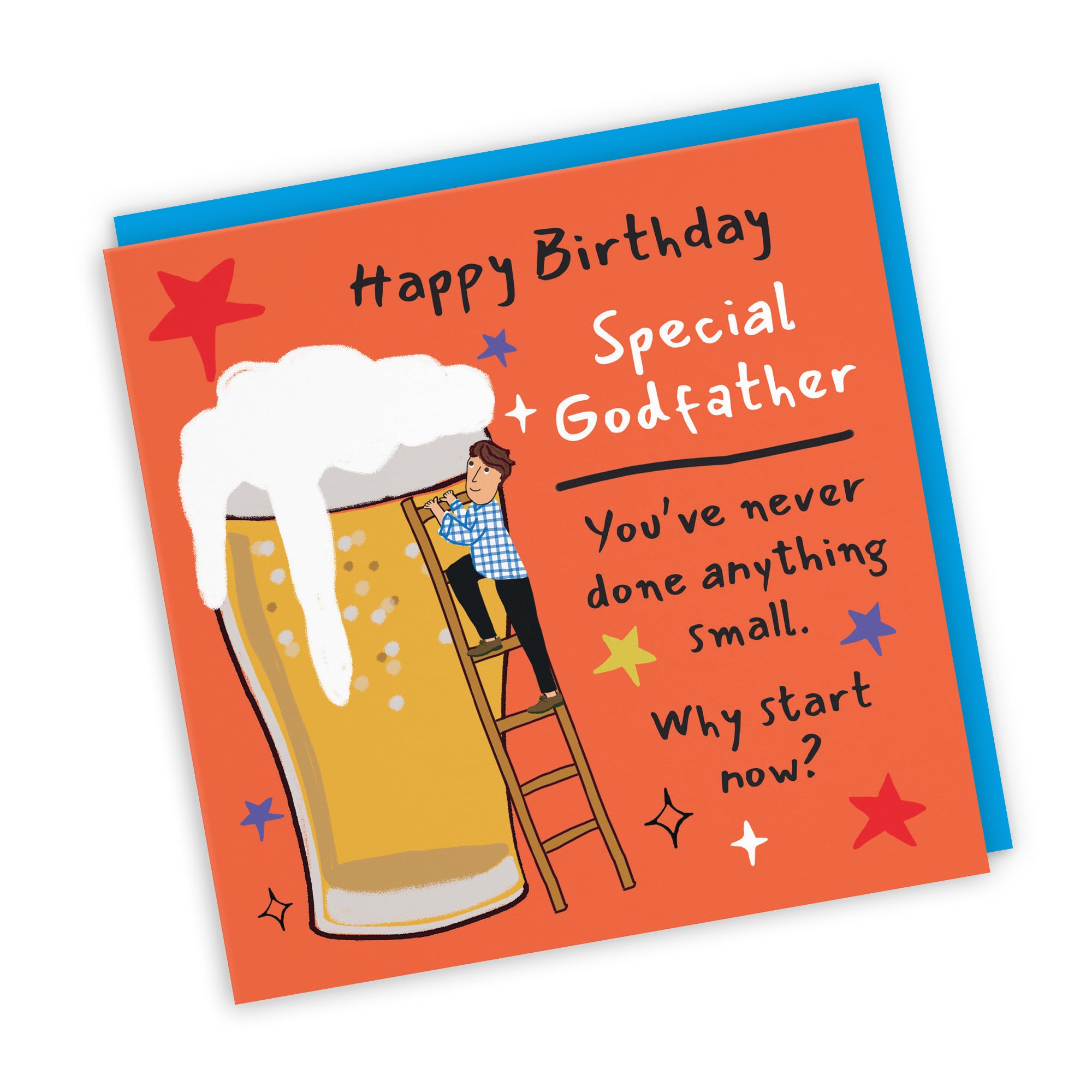 Godfather Birthday Card Big Beer Laugh Out Loud - Default Title (GK00234)