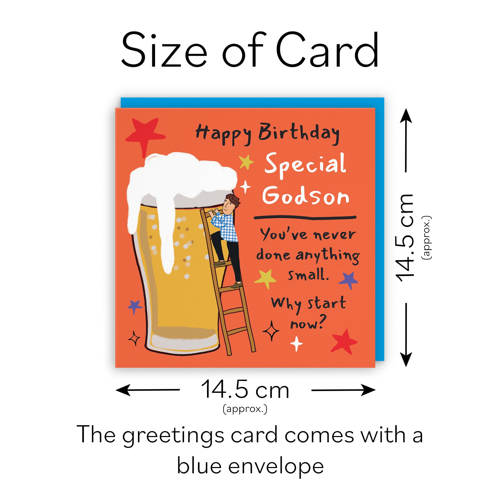Godson Birthday Card Big Beer Laugh Out Loud - Default Title (GK00235)