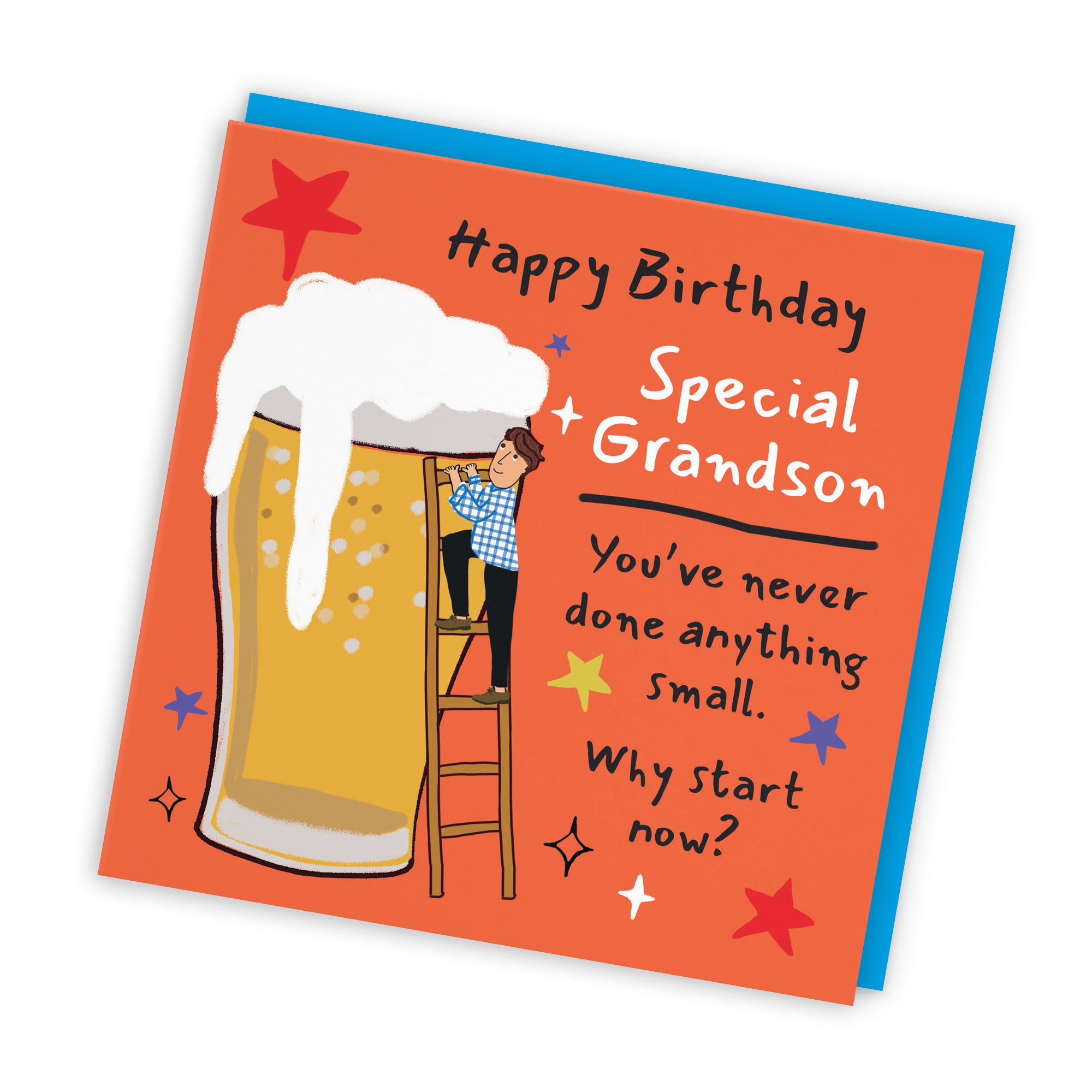 Grandson Birthday Card Big Beer Laugh Out Loud - Default Title (GK00236)
