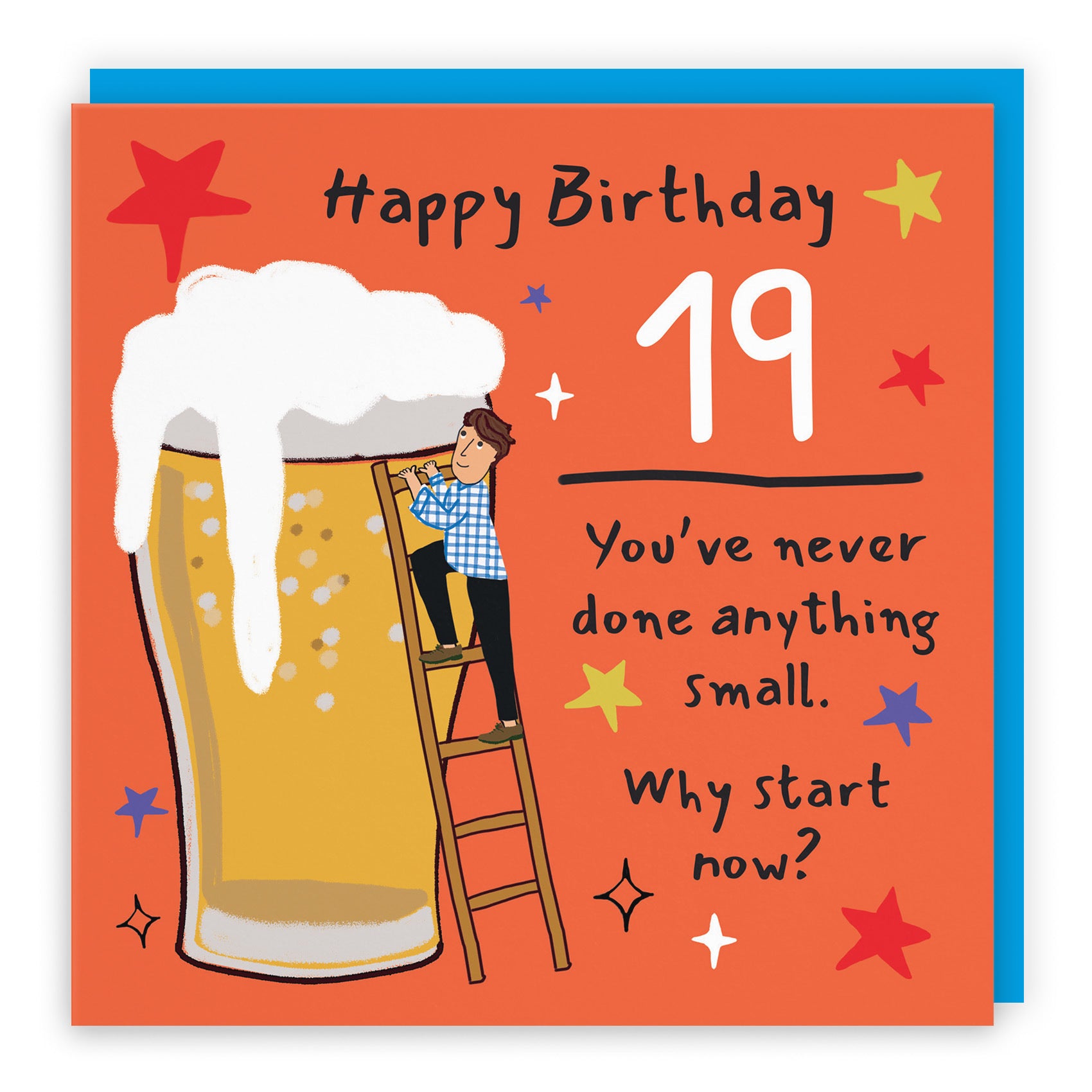 Men's 19th Birthday Card Big Beer Laugh Out Loud - Default Title (GK00246)