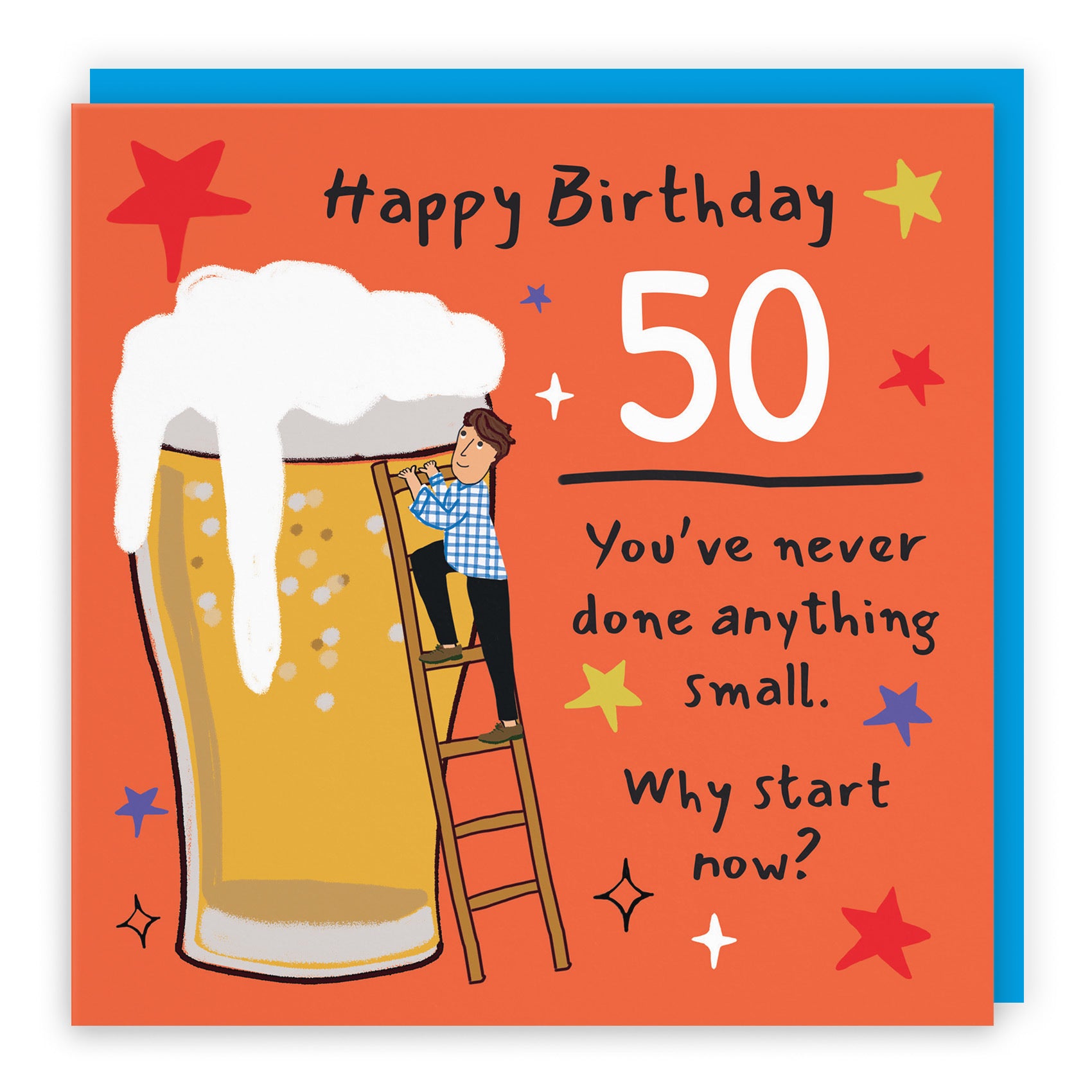 Men's 50th Birthday Card Big Beer Laugh Out Loud - Default Title (GK00251)