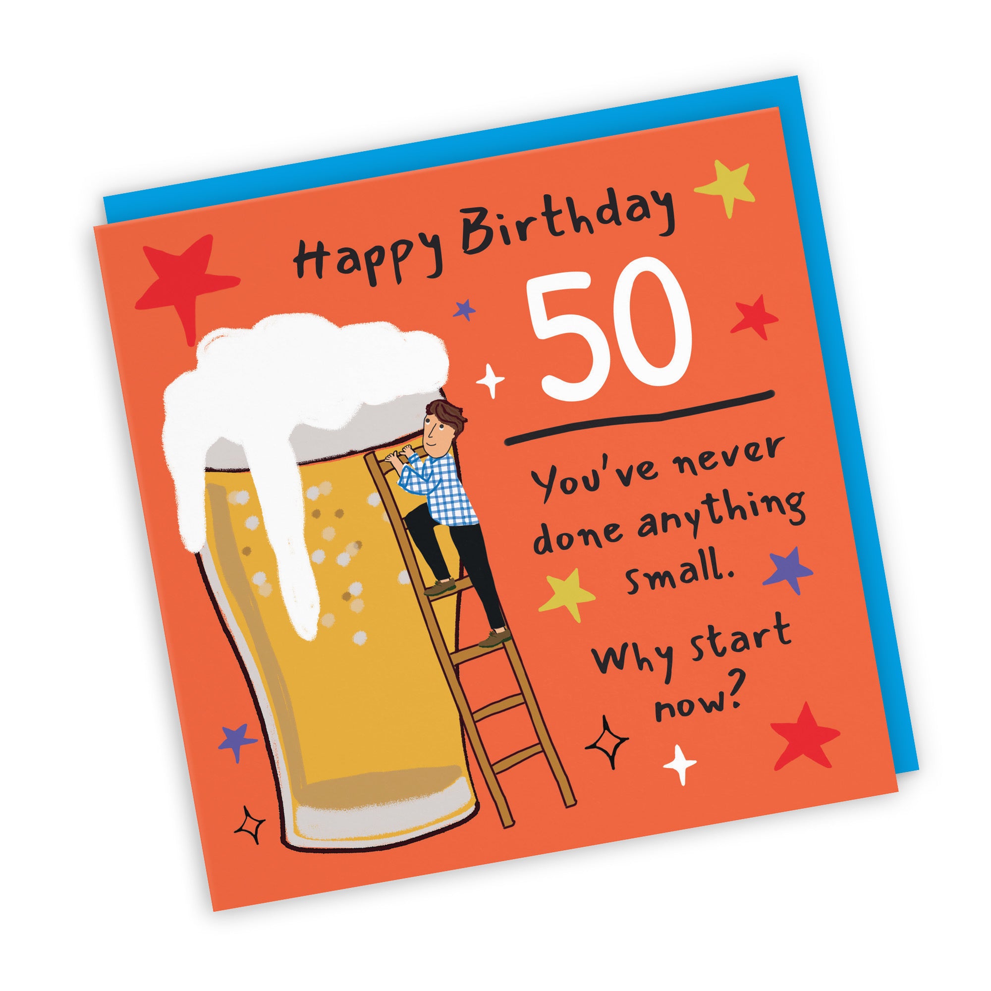 Men's 50th Birthday Card Big Beer Laugh Out Loud - Default Title (GK00251)