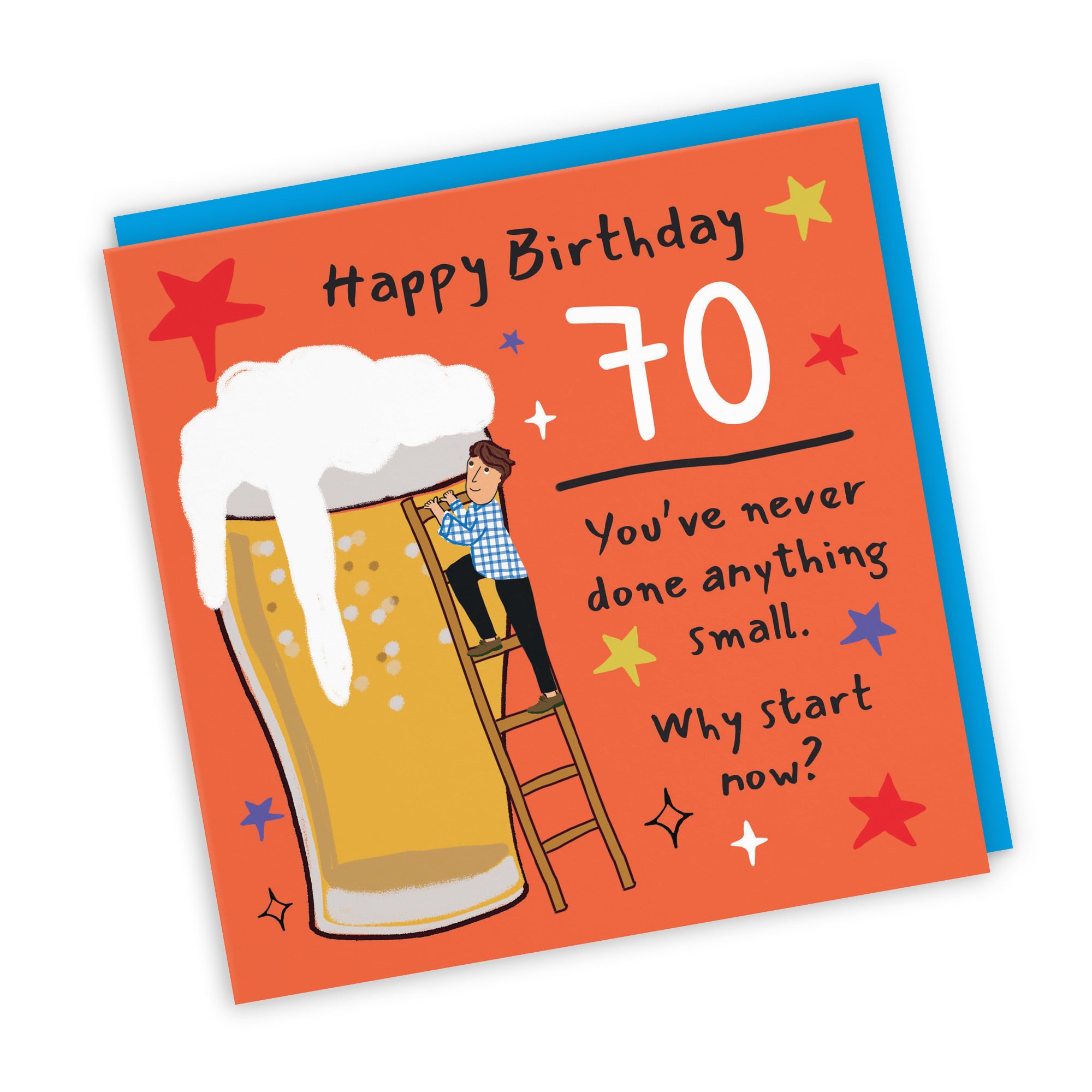 Men's 70th Birthday Card Big Beer Laugh Out Loud - Default Title (GK00254)