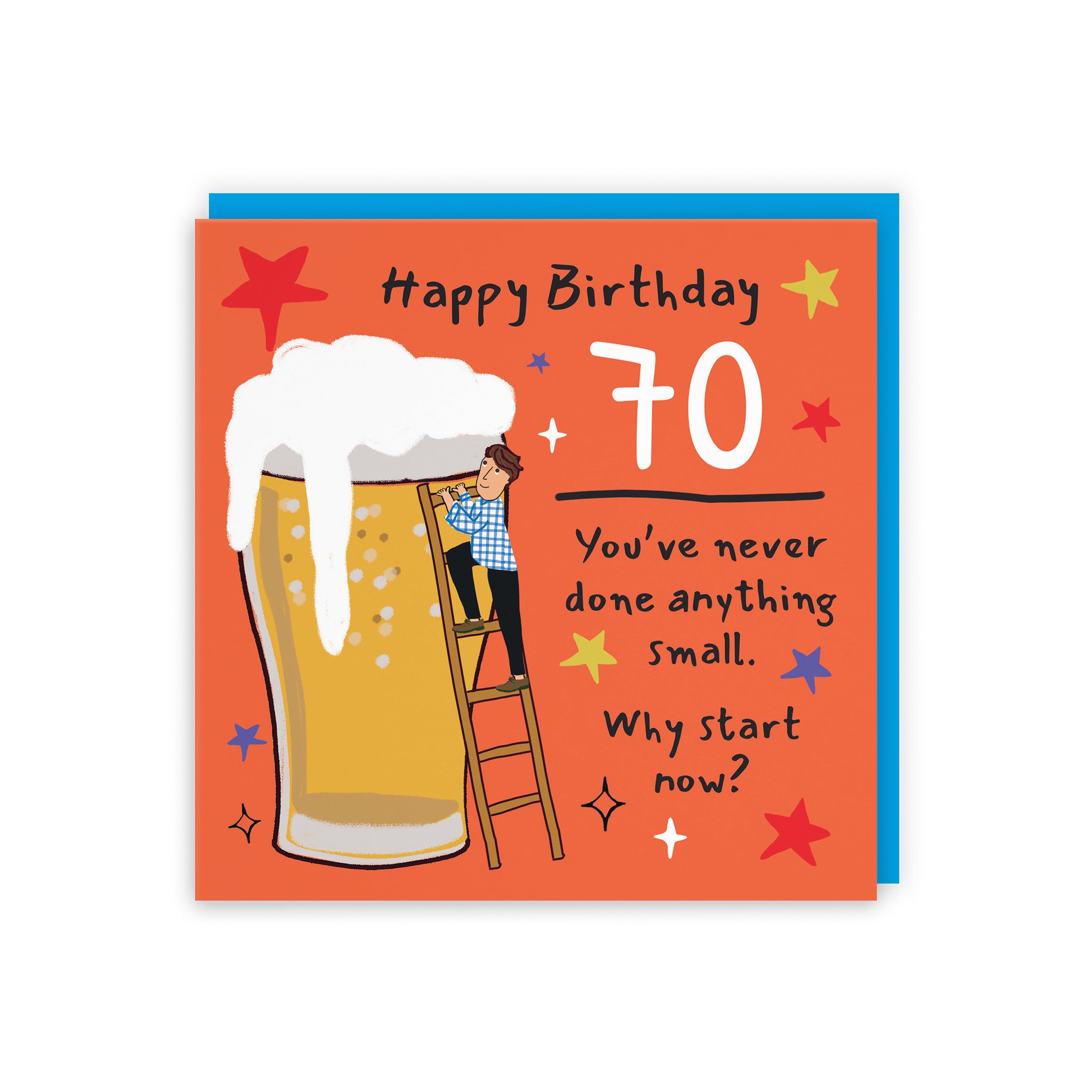 Men's 70th Birthday Card Big Beer Laugh Out Loud - Default Title (GK00254)