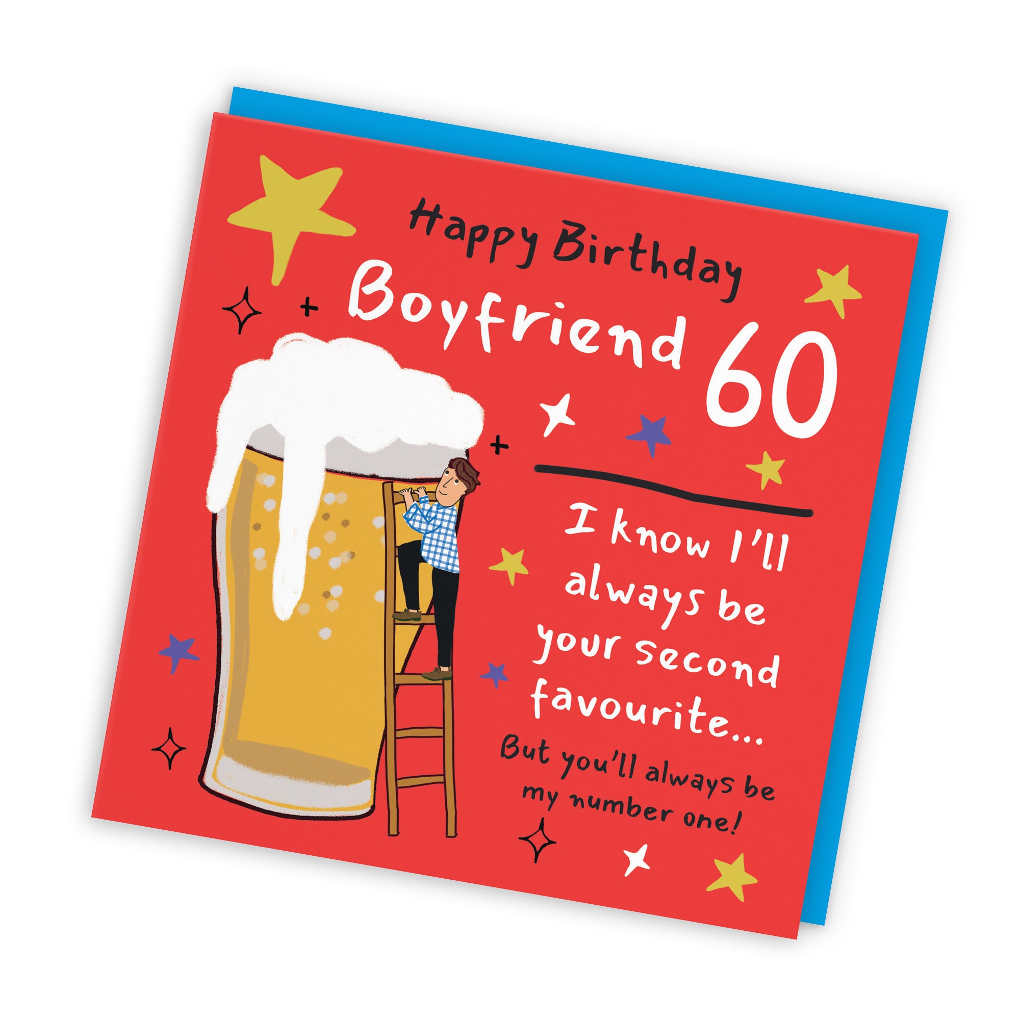60th Boyfriend Birthday Card Big Beer Laugh Out Loud - Default Title (GK00255)
