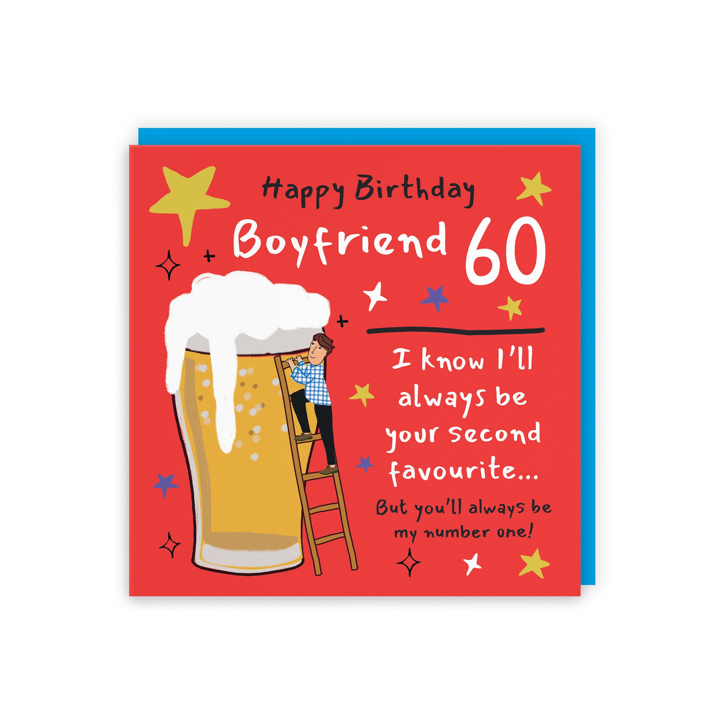 60th Boyfriend Birthday Card Big Beer Laugh Out Loud - Default Title (GK00255)
