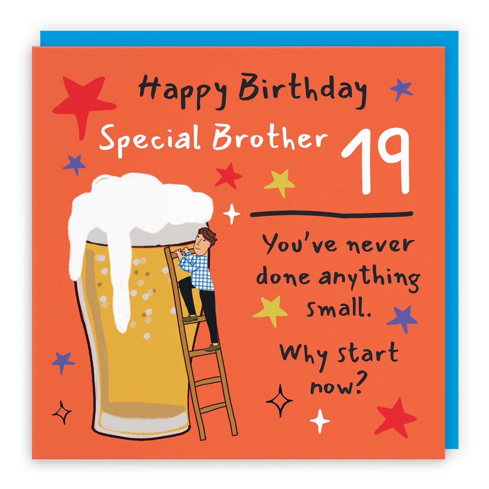 19th Brother Birthday Card Big Beer Laugh Out Loud - Default Title (GK00257)