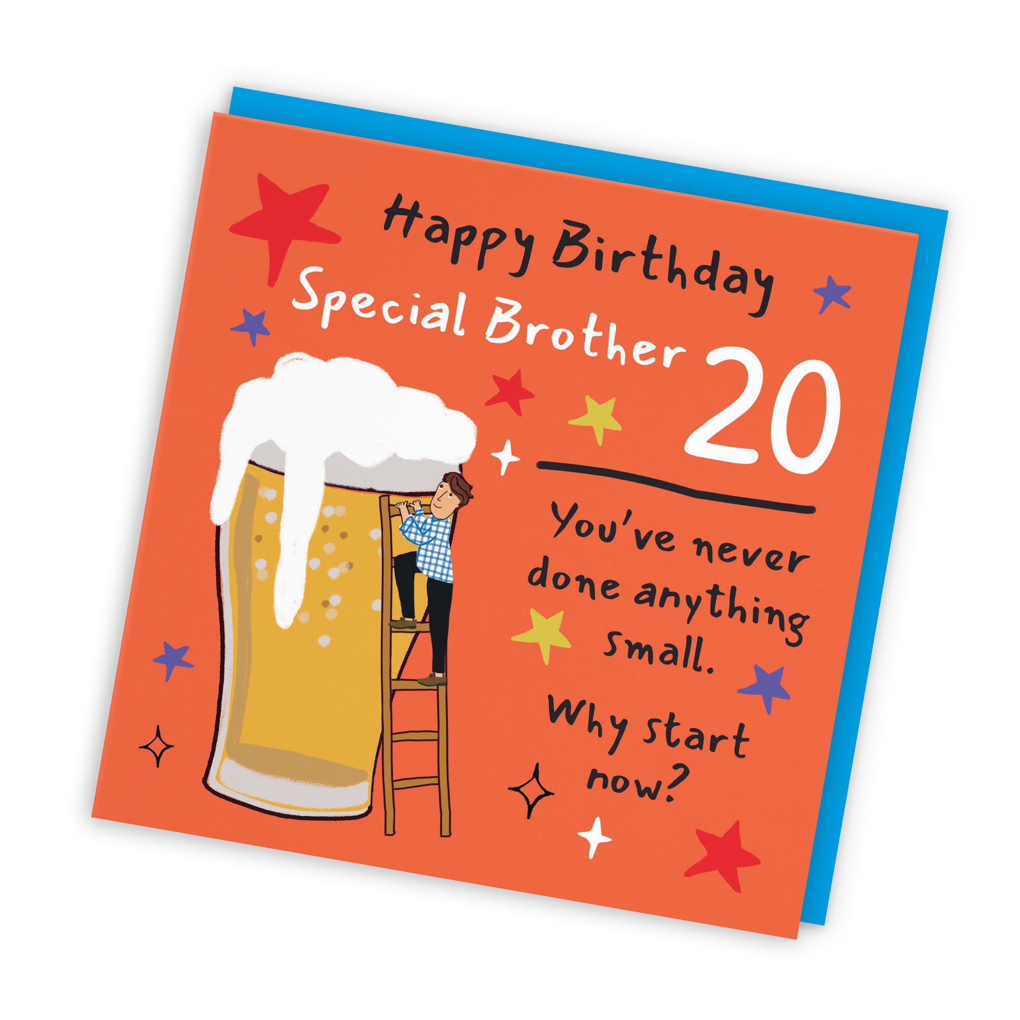 20th Brother Birthday Card Big Beer Laugh Out Loud - Default Title (GK00258)