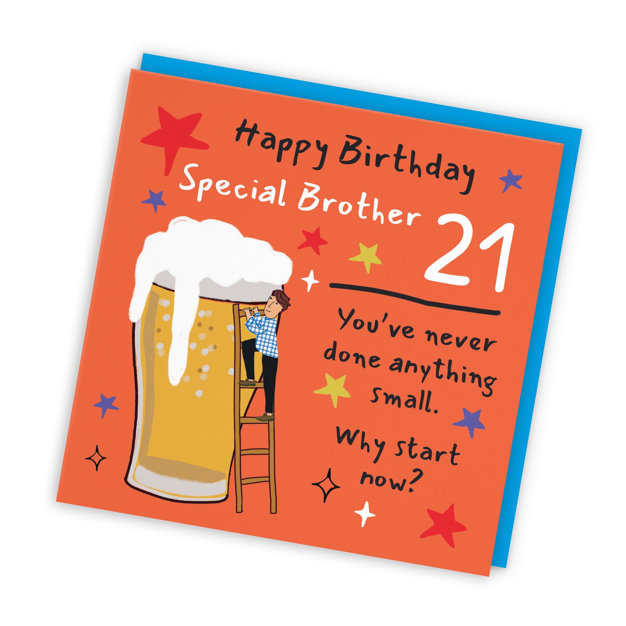 21st Brother Birthday Card Big Beer Laugh Out Loud - Default Title (GK00259)