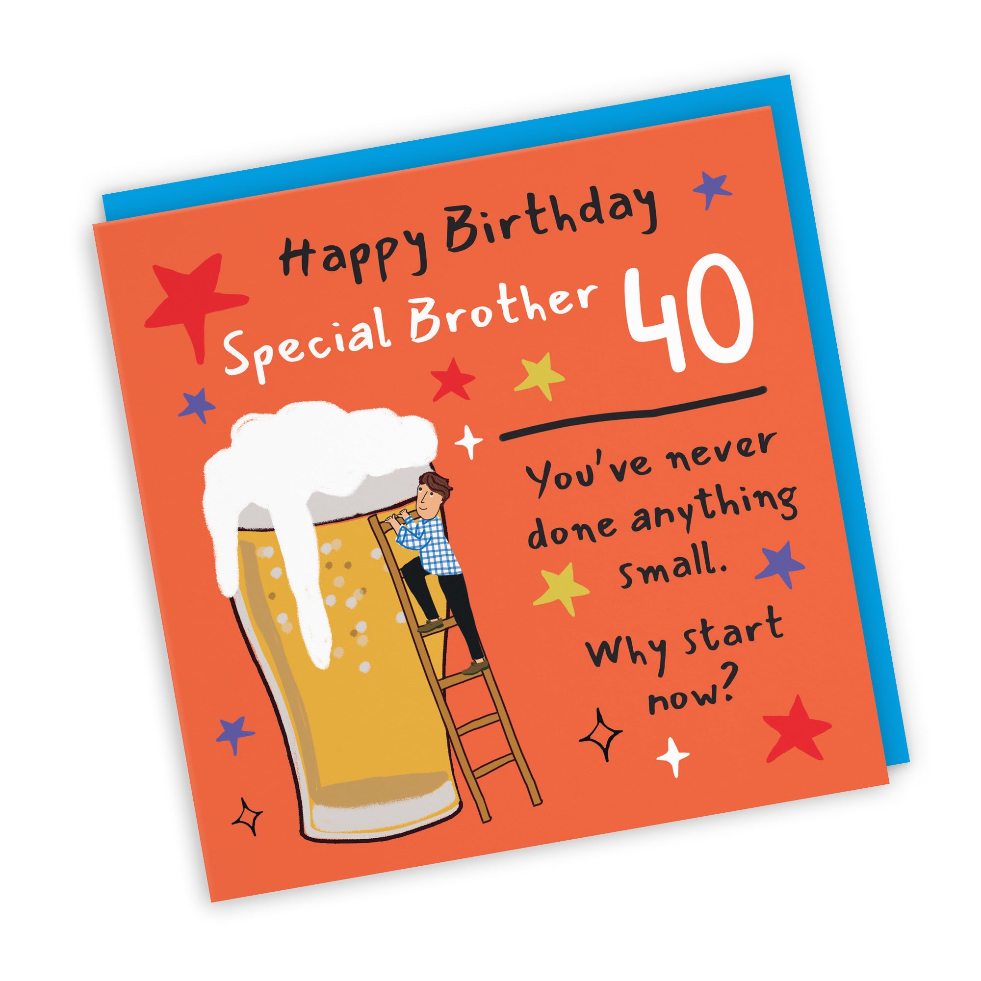 40th Brother Birthday Card Big Beer Laugh Out Loud - Default Title (GK00261)
