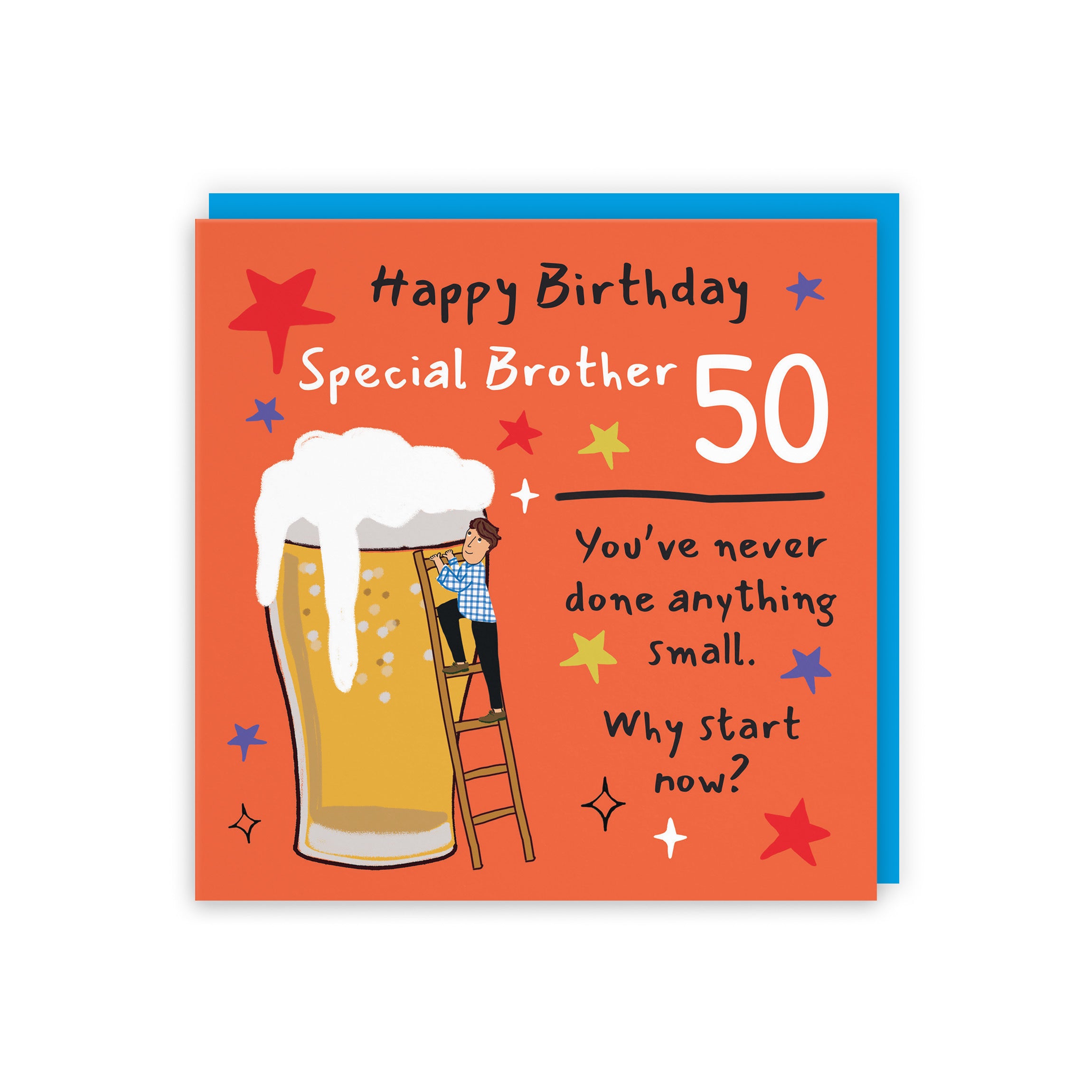 50th Brother Birthday Card Big Beer Laugh Out Loud - Default Title (GK00262)