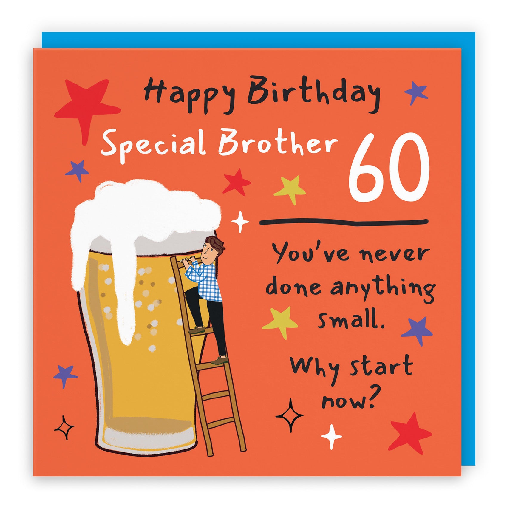 60th Brother Birthday Card Big Beer Laugh Out Loud - Default Title (GK00263)