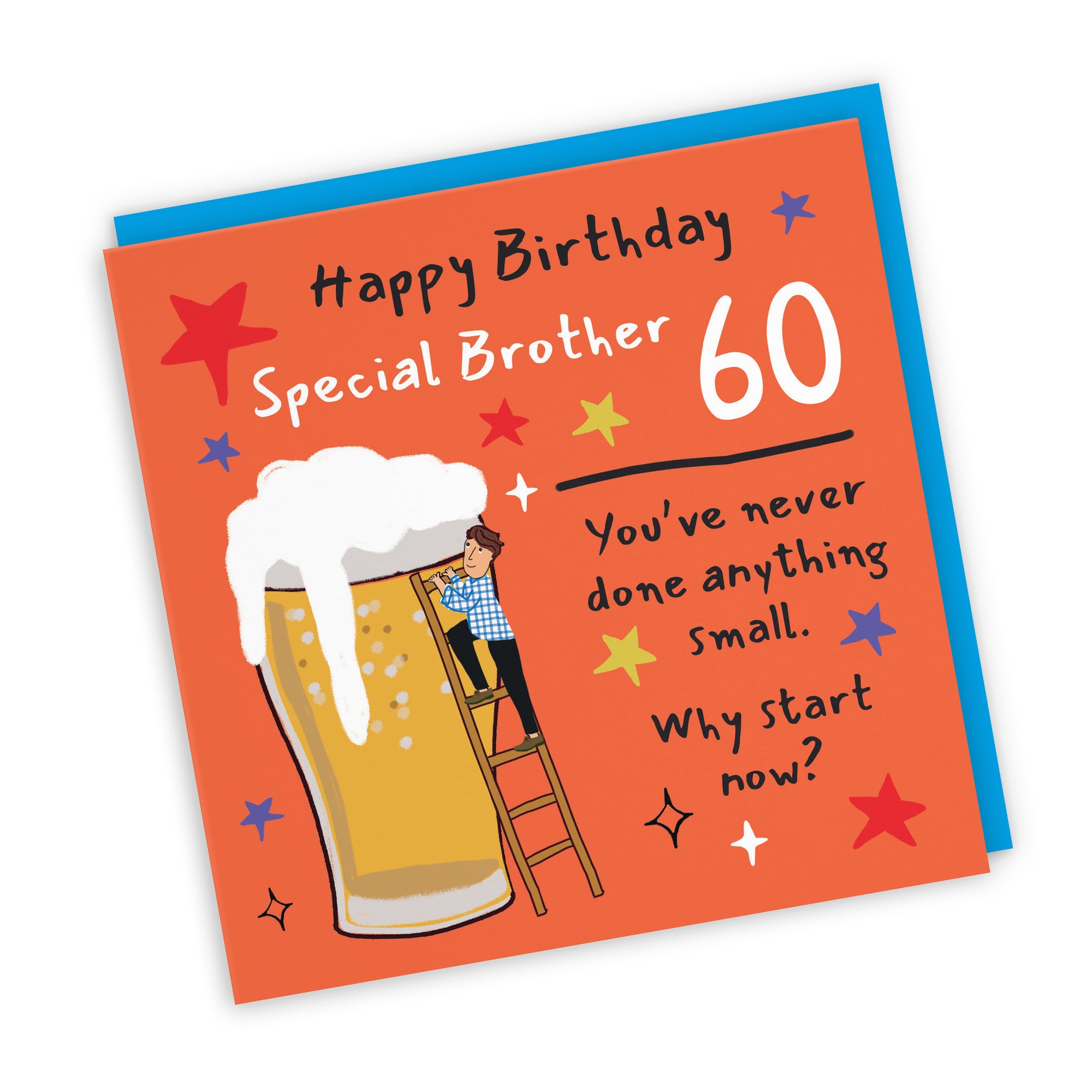 60th Brother Birthday Card Big Beer Laugh Out Loud - Default Title (GK00263)