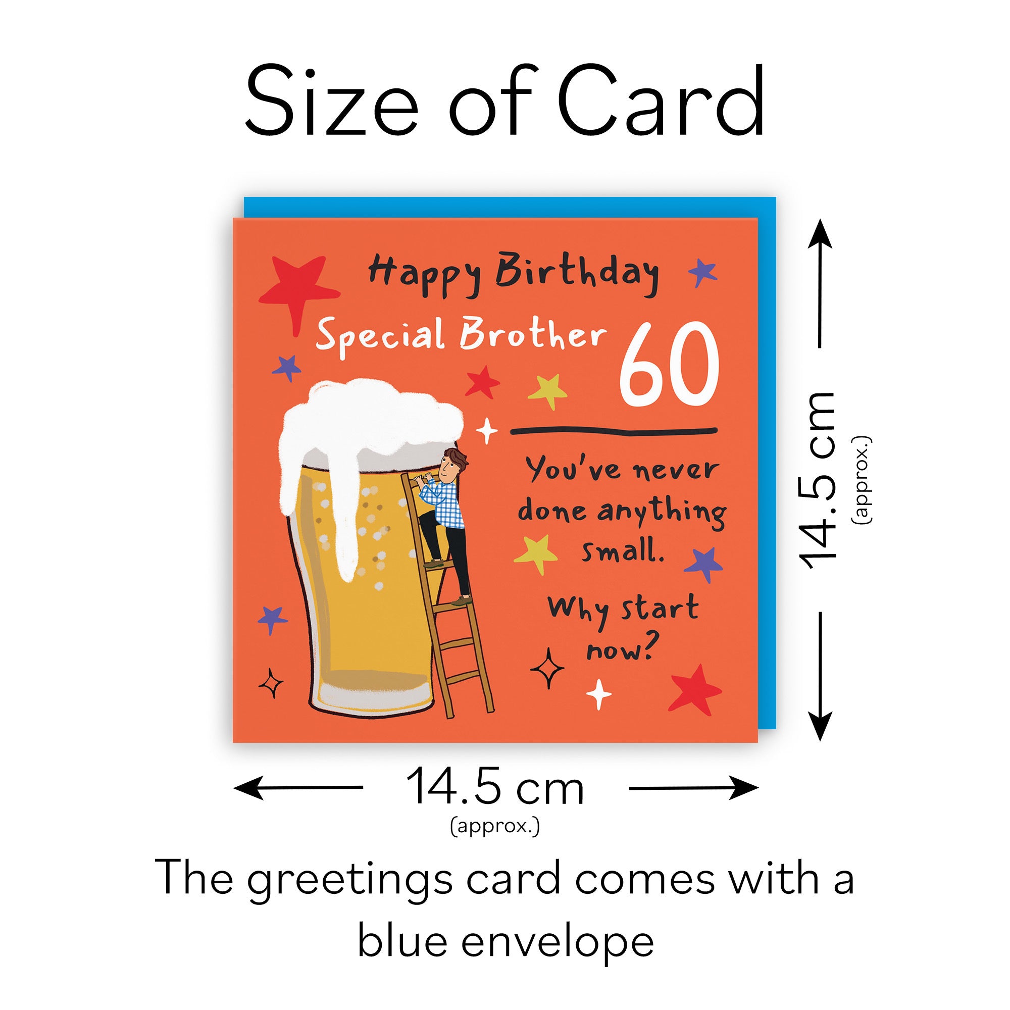 60th Brother Birthday Card Big Beer Laugh Out Loud - Default Title (GK00263)