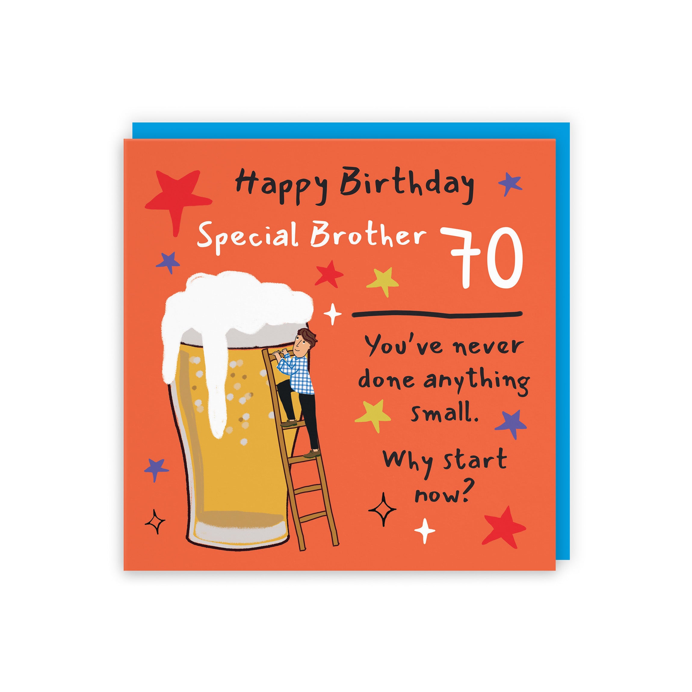 70th Brother Birthday Card Big Beer Laugh Out Loud - Default Title (GK00265)