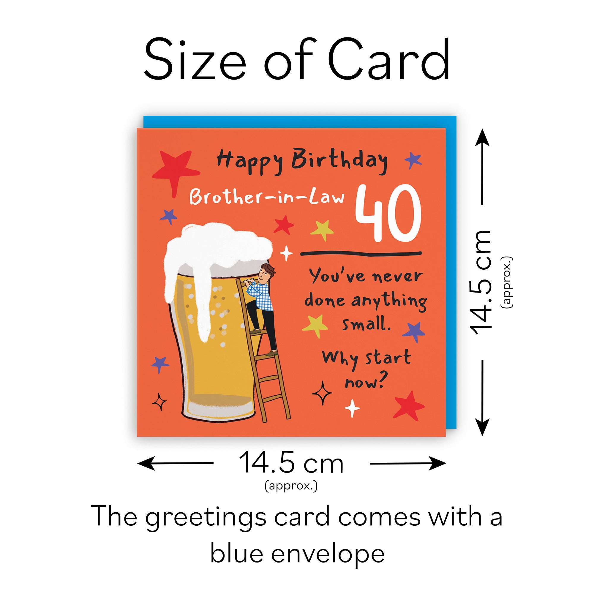 40th Brother-in-Law Birthday Card Big Beer Laugh Out Loud - Default Title (GK00267)
