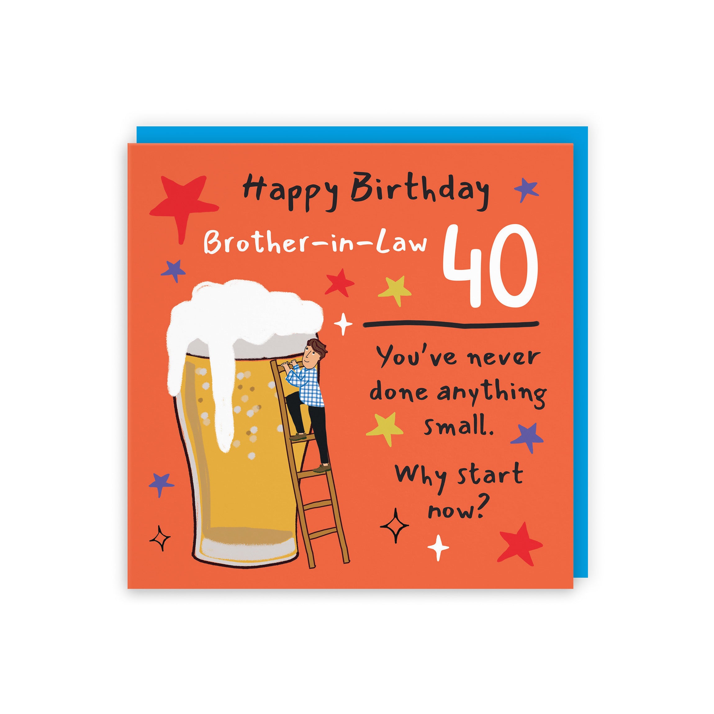 40th Brother-in-Law Birthday Card Big Beer Laugh Out Loud - Default Title (GK00267)