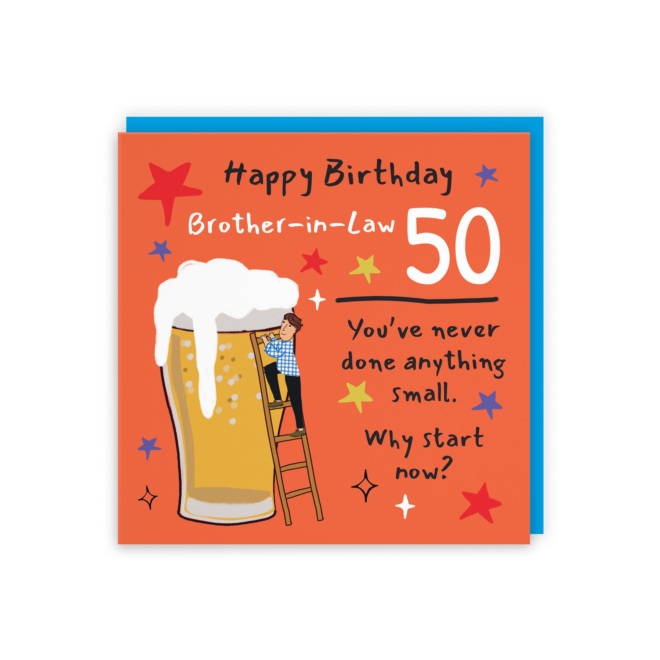 50th Brother-in-Law Birthday Card Big Beer Laugh Out Loud - Default Title (GK00268)