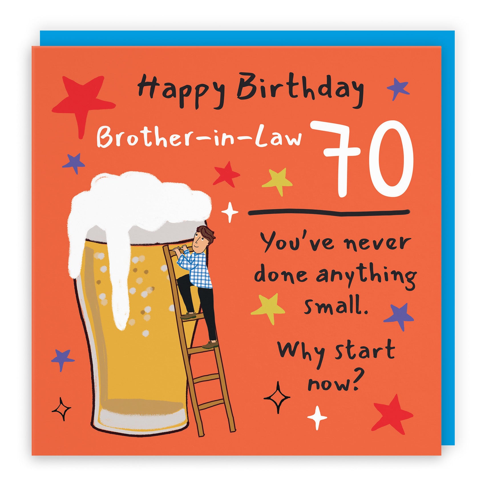 70th Brother-in-Law Birthday Card Big Beer Laugh Out Loud - Default Title (GK00271)