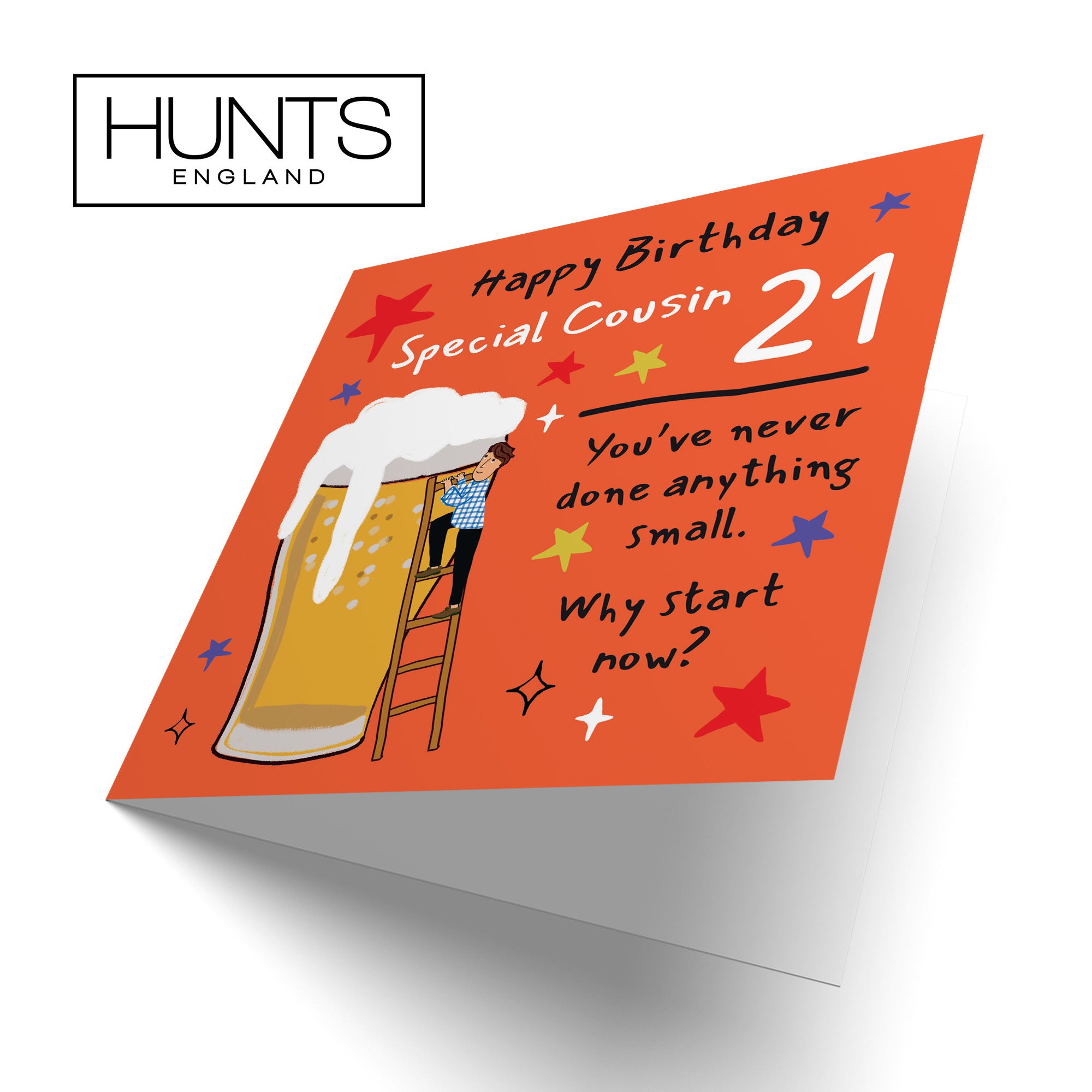Male 21st Cousin Birthday Card Big Beer Laugh Out Loud - Default Title (GK00273)