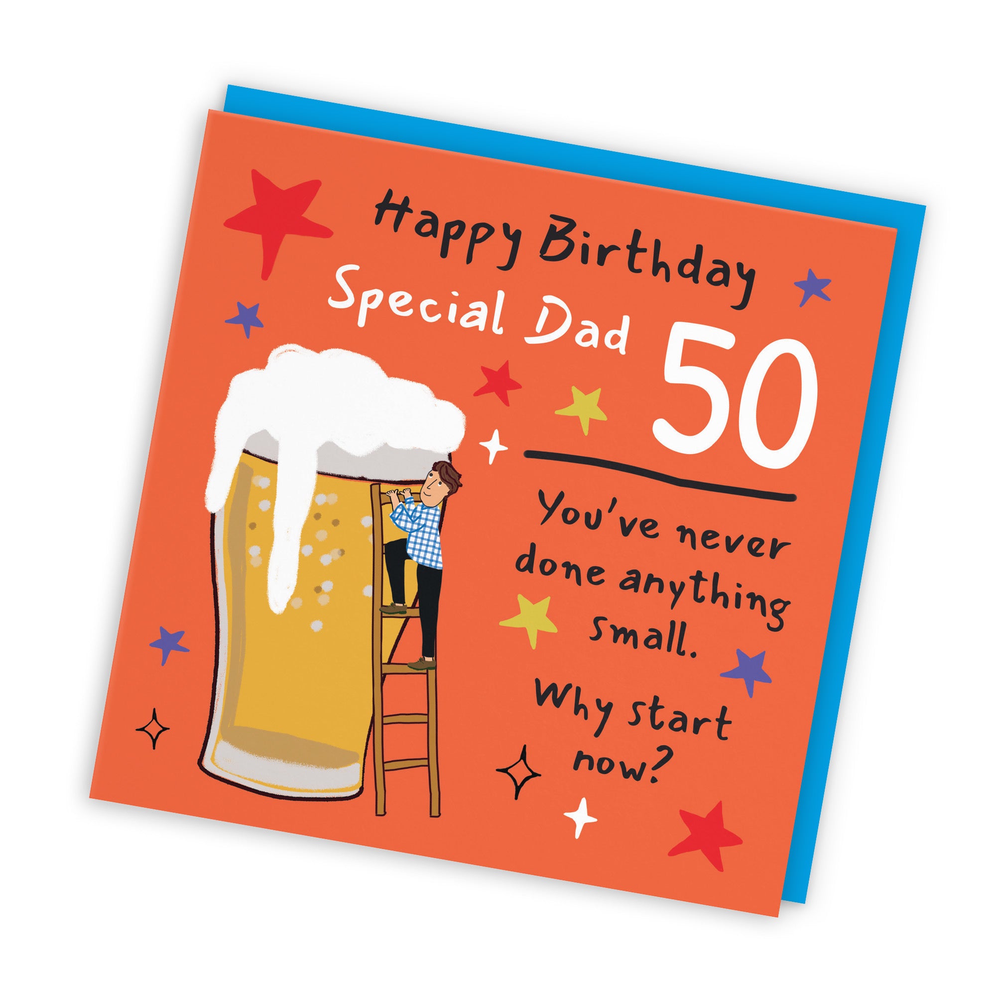 50th Dad Birthday Card Big Beer Laugh Out Loud - Default Title (GK00274)