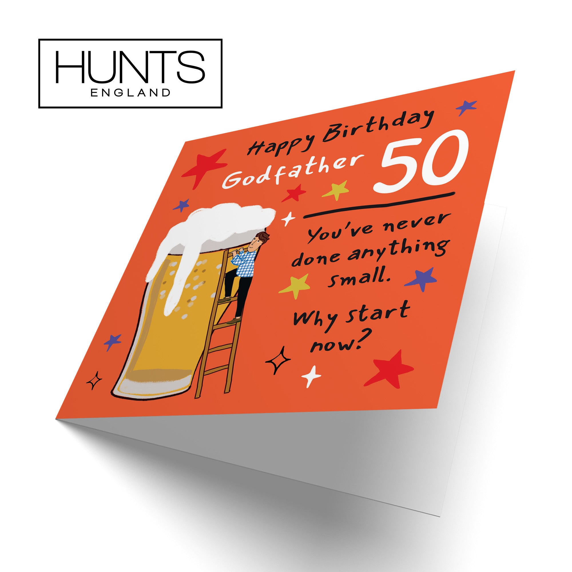 50th Godfather Birthday Card Big Beer Laugh Out Loud - Default Title (GK00278)