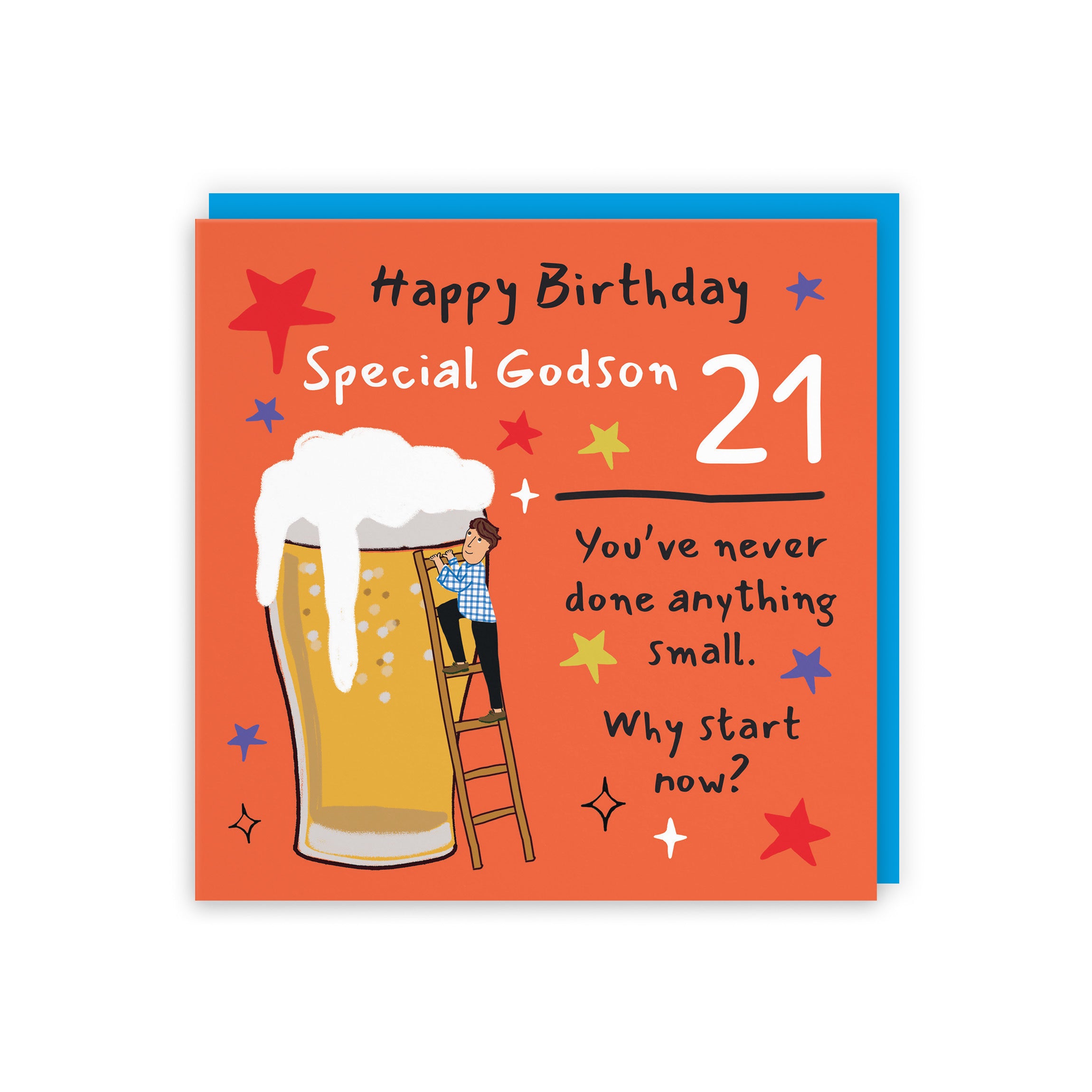 21st Godson Birthday Card Big Beer Laugh Out Loud - Default Title (GK00282)