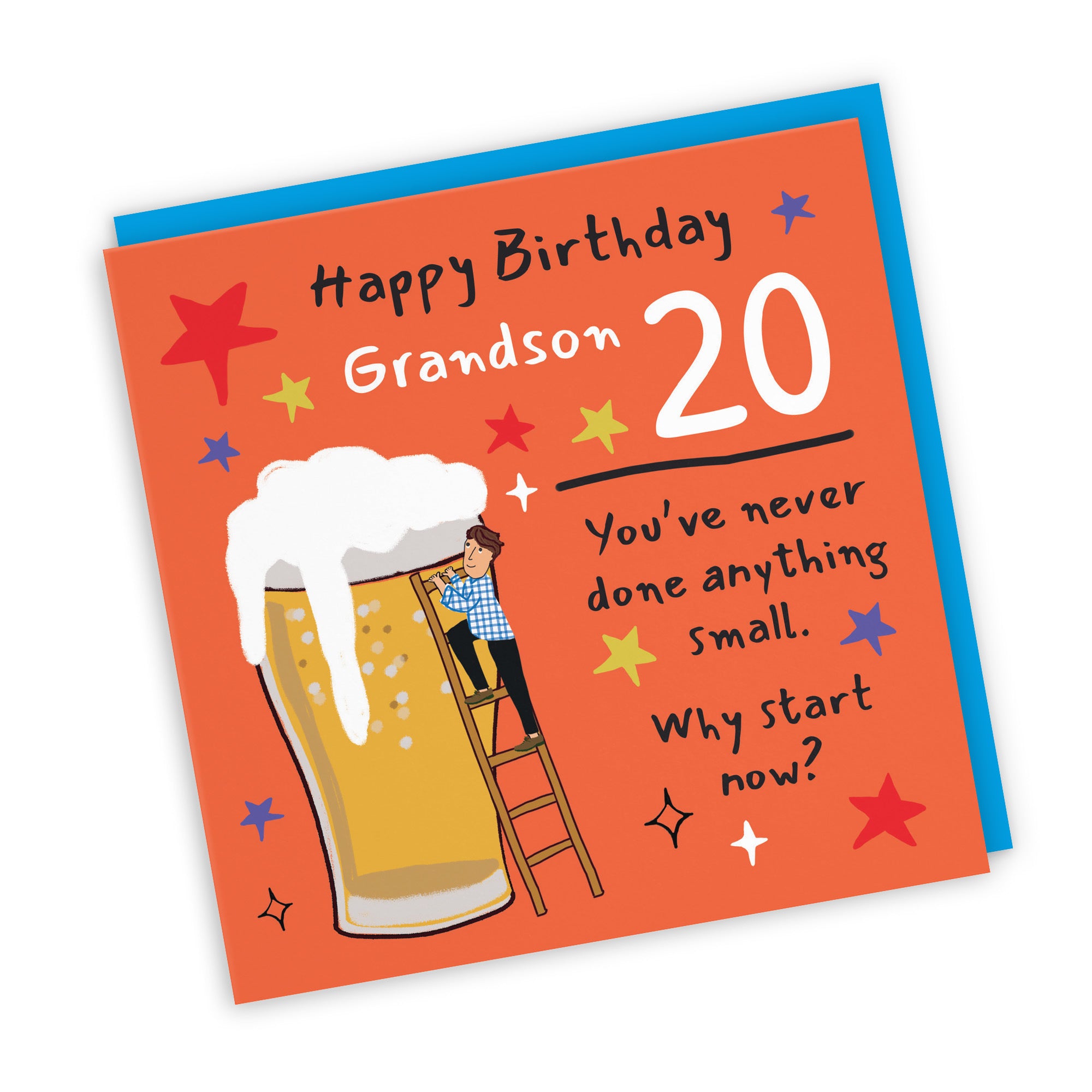 20th Grandson Birthday Card Big Beer Laugh Out Loud - Default Title (GK00287)