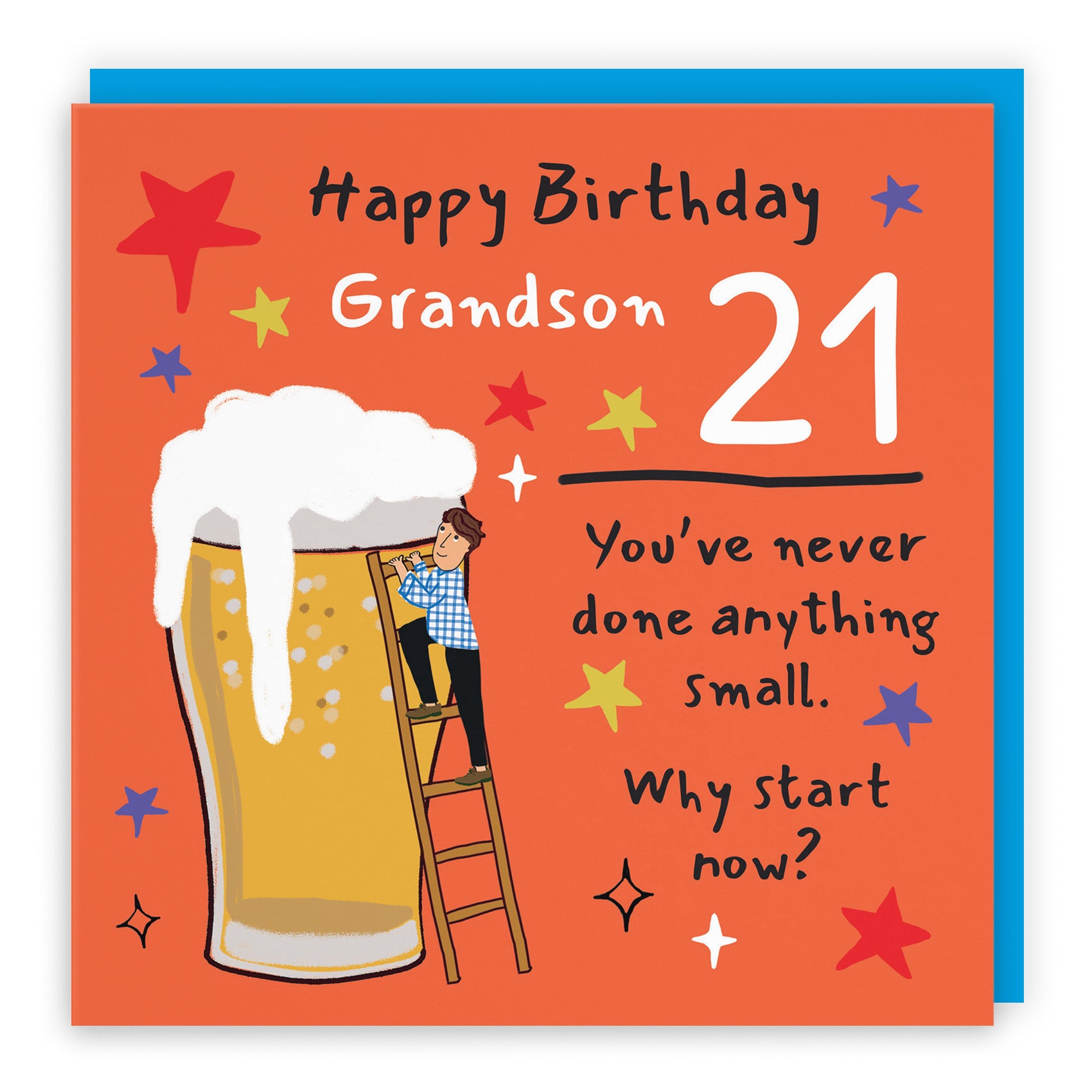 21st Grandson Birthday Card Big Beer Laugh Out Loud - Default Title (GK00288)