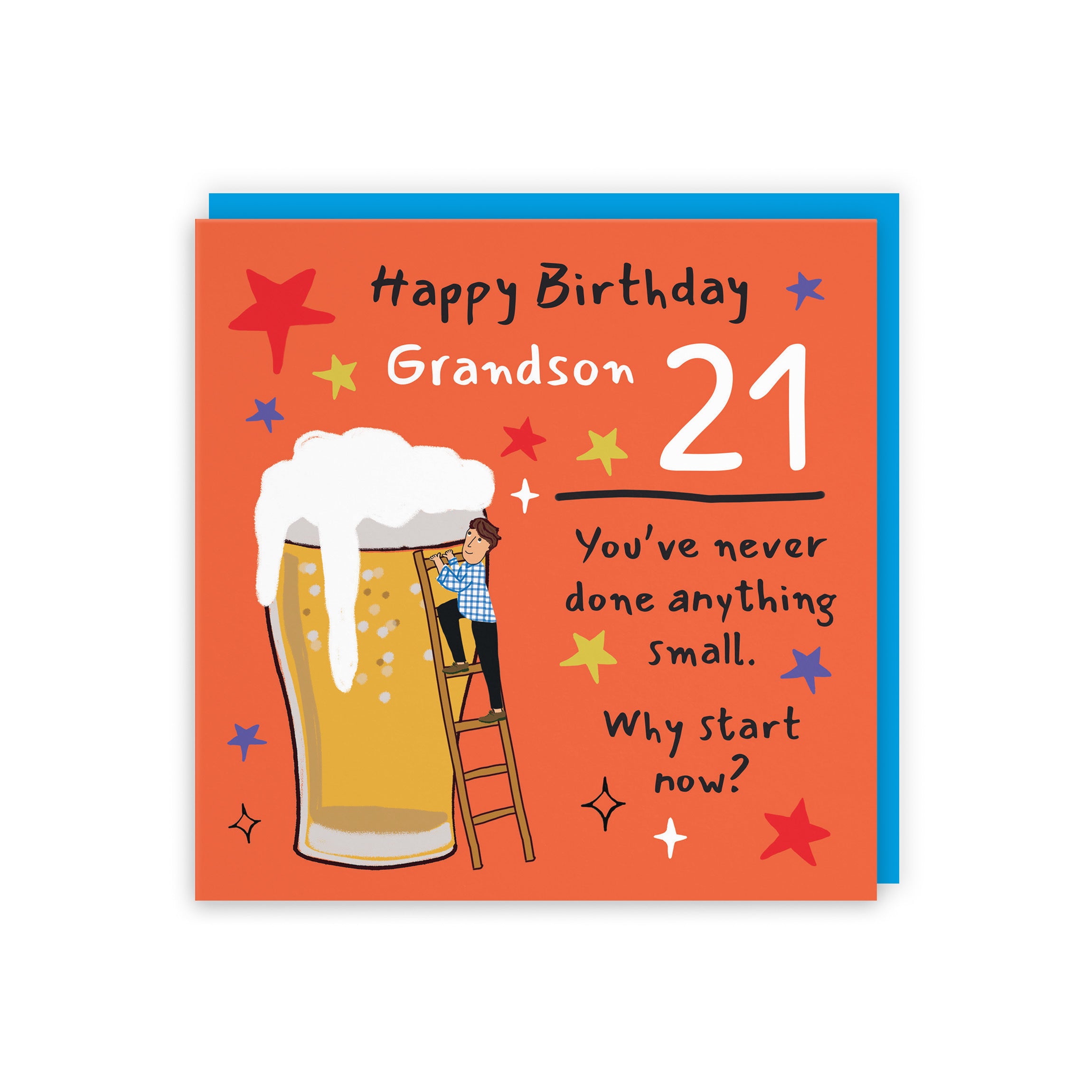 21st Grandson Birthday Card Big Beer Laugh Out Loud - Default Title (GK00288)