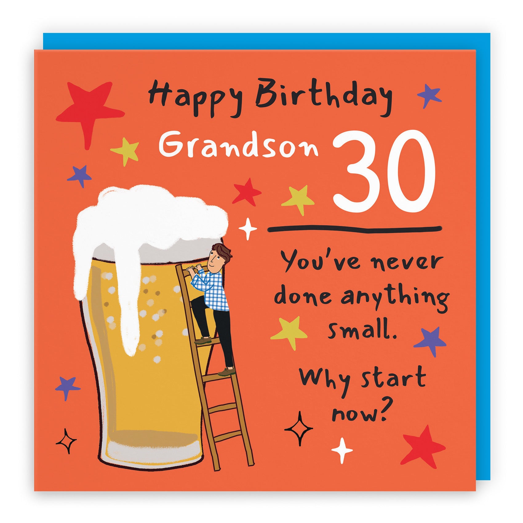 30th Grandson Birthday Card Big Beer Laugh Out Loud - Default Title (GK00289)