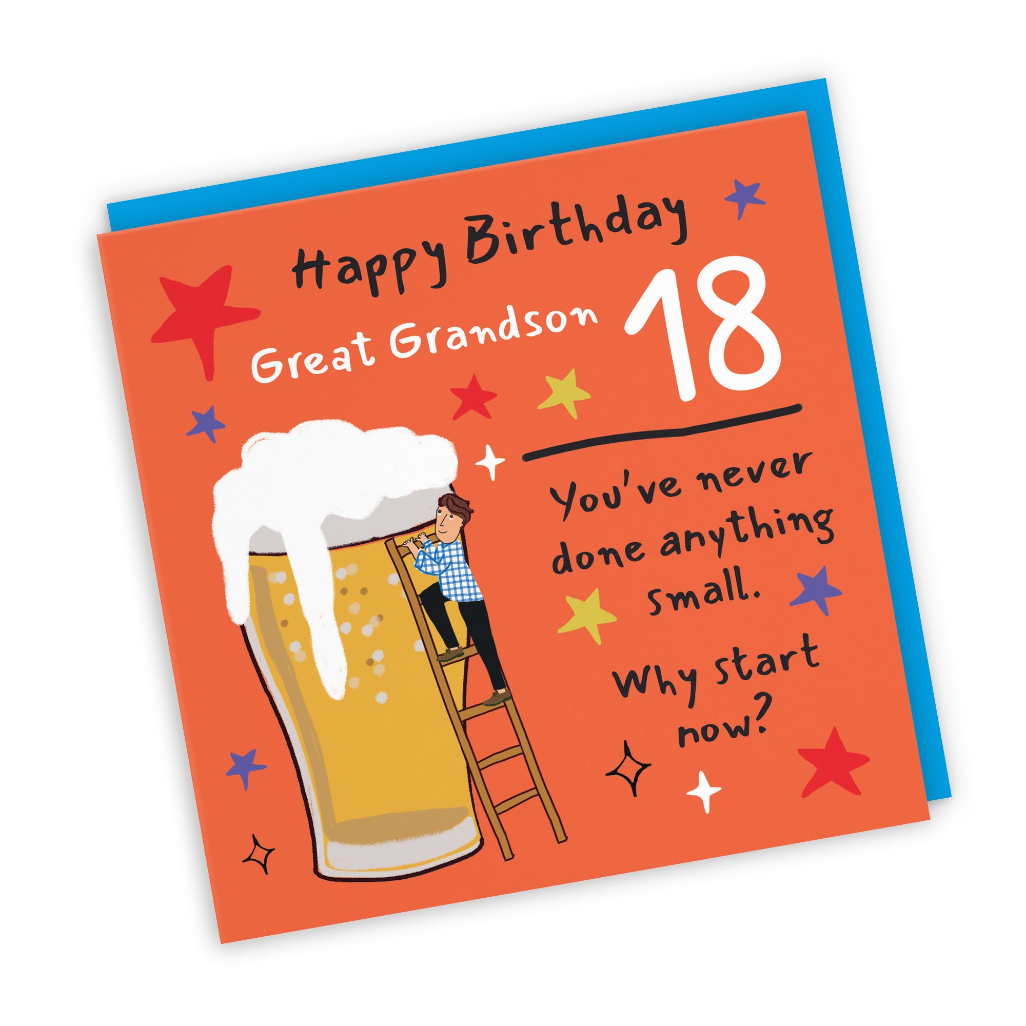 18th Great Grandson Birthday Card Big Beer Laugh Out Loud - Default Title (GK00290)