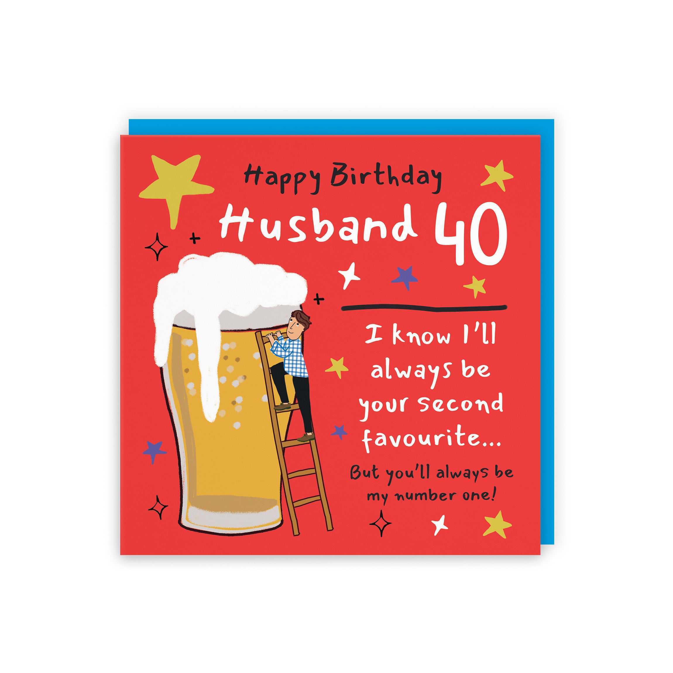 40th Husband Birthday Card Big Beer Laugh Out Loud - Default Title (GK00294)