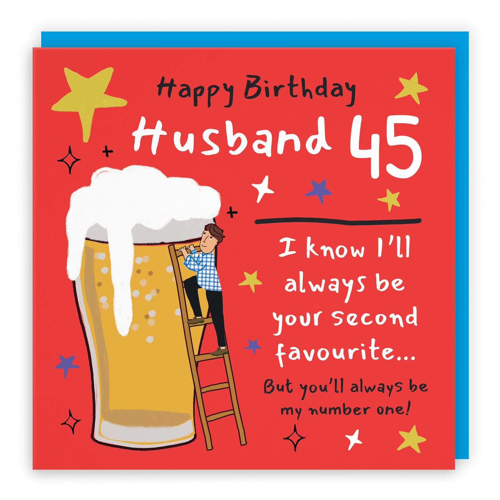45th Husband Birthday Card Big Beer Laugh Out Loud - Default Title (GK00295)