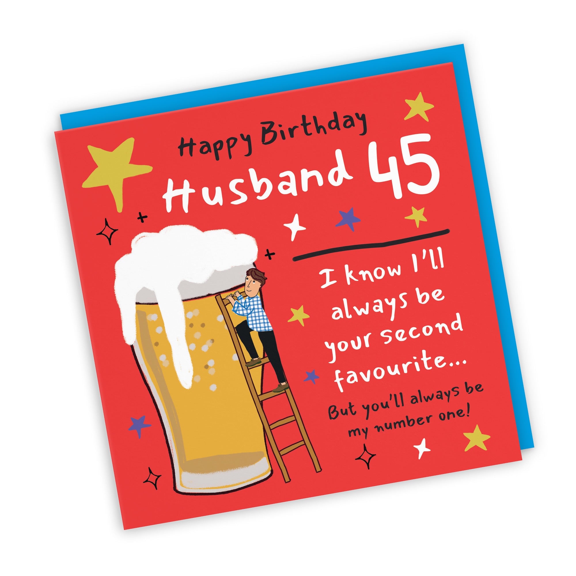 45th Husband Birthday Card Big Beer Laugh Out Loud - Default Title (GK00295)