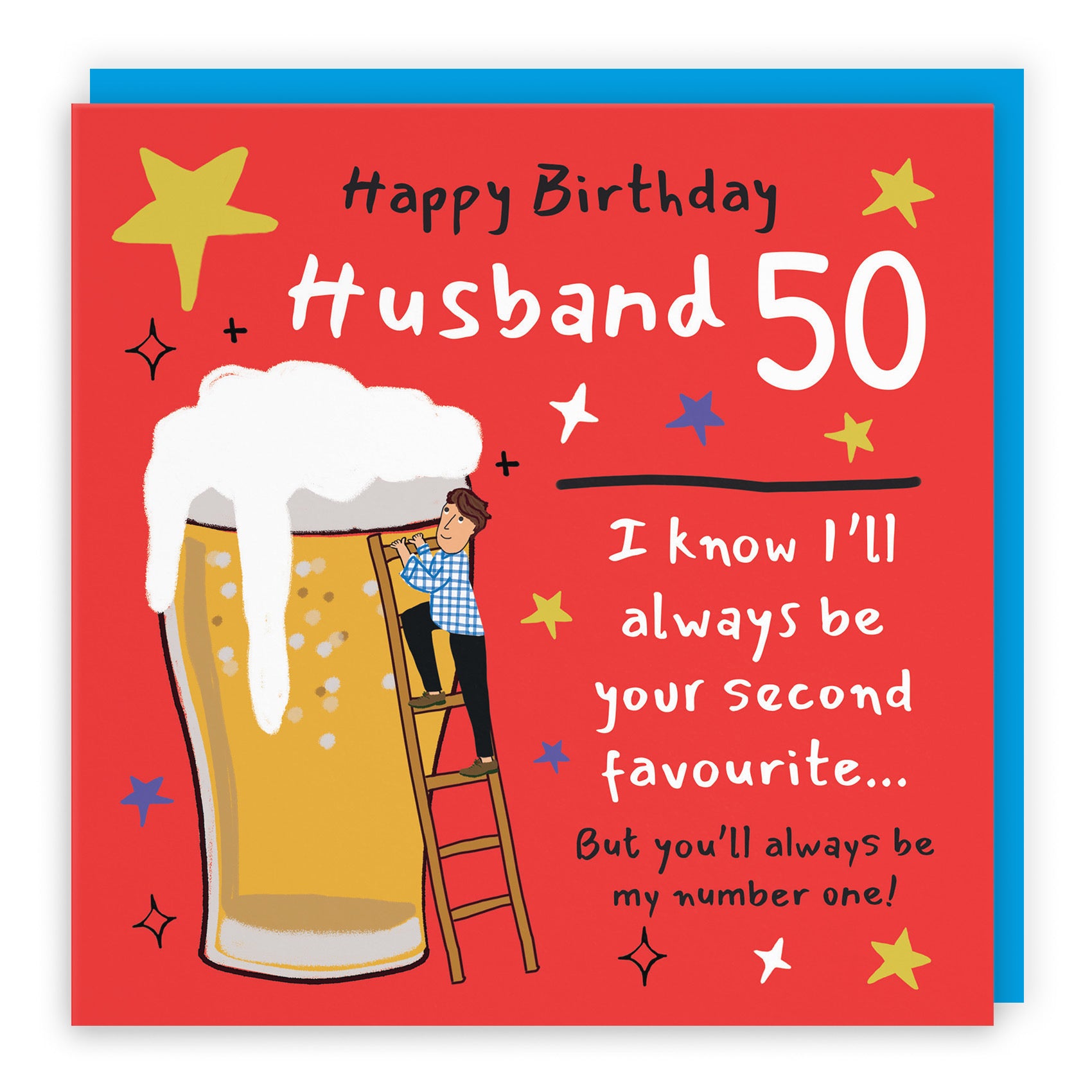 50th Husband Birthday Card Big Beer Laugh Out Loud - Default Title (GK00296)