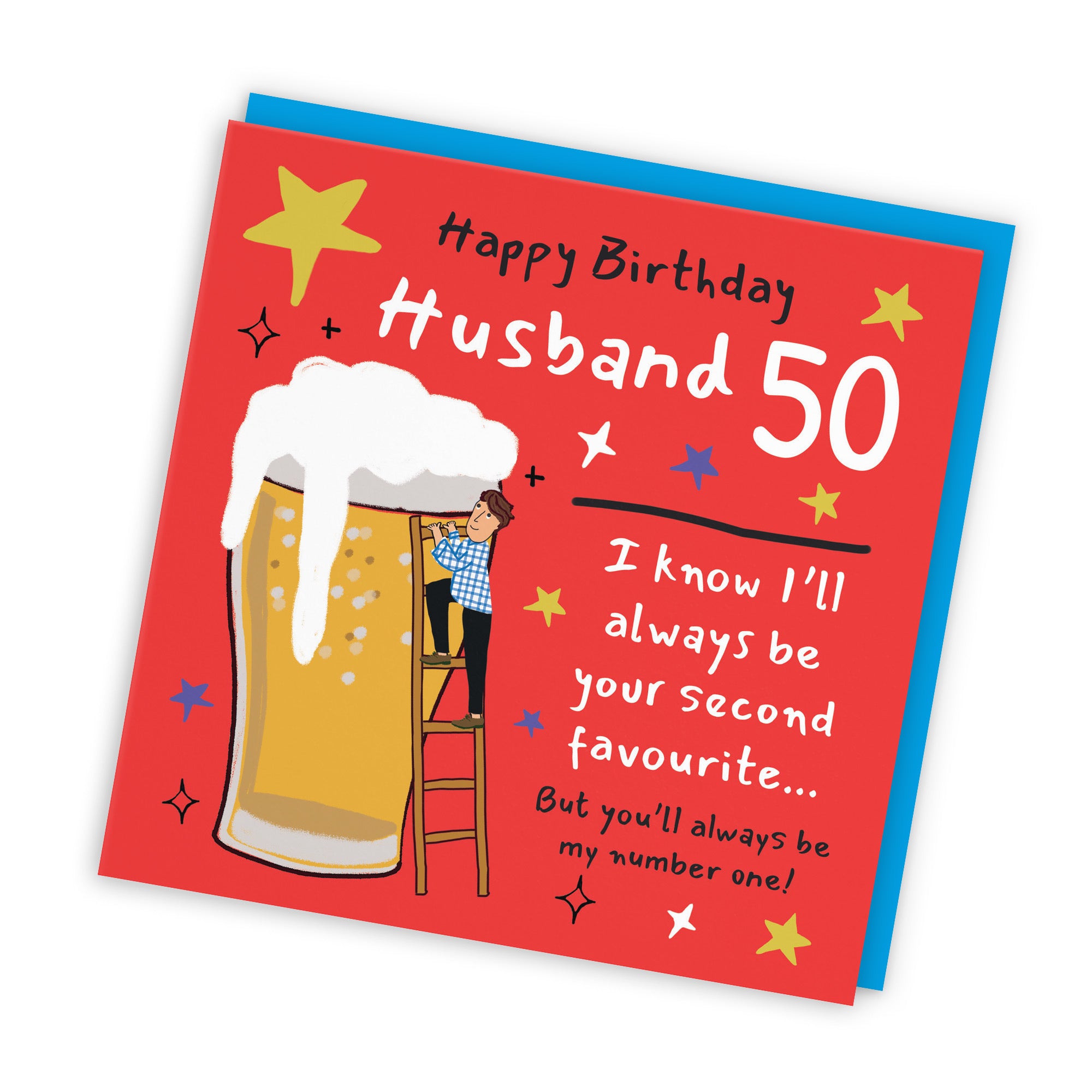 50th Husband Birthday Card Big Beer Laugh Out Loud - Default Title (GK00296)