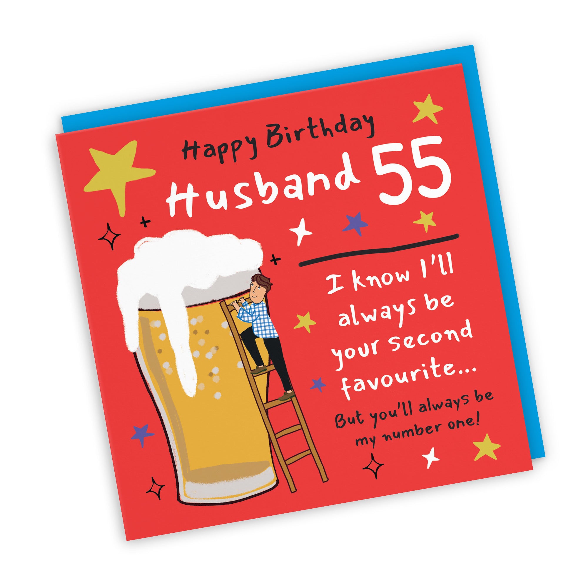 55th Husband Birthday Card Big Beer Laugh Out Loud - Default Title (GK00297)
