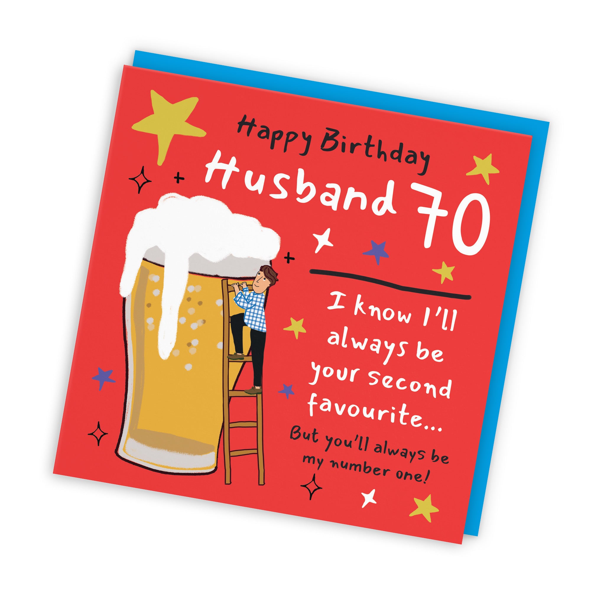 70th Husband Birthday Card Big Beer Laugh Out Loud - Default Title (GK00300)