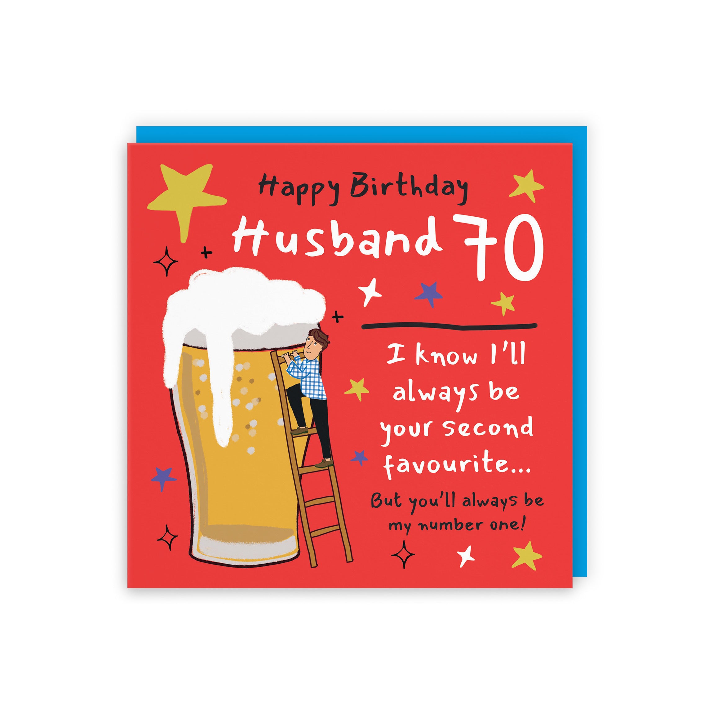 70th Husband Birthday Card Big Beer Laugh Out Loud - Default Title (GK00300)