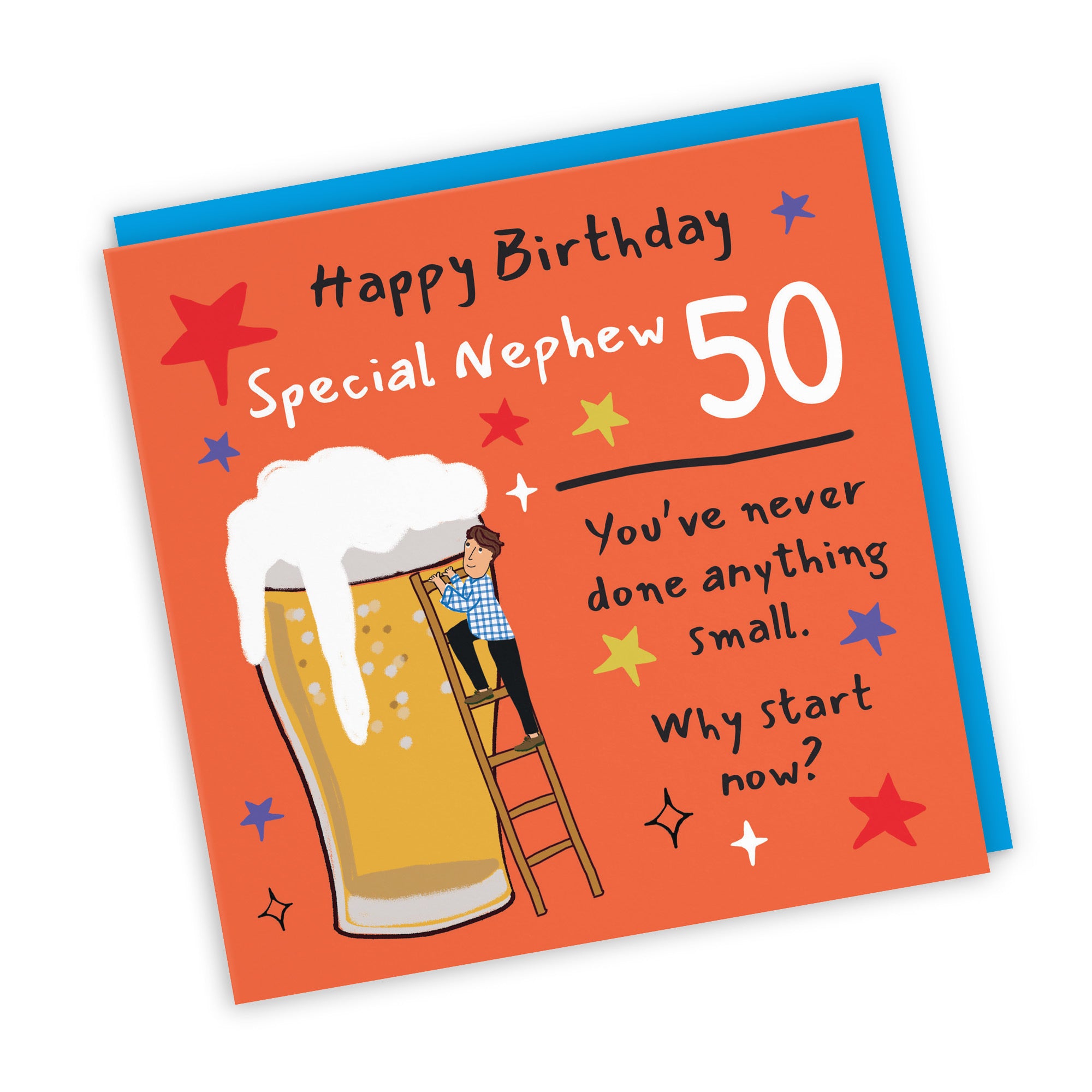 50th Nephew Birthday Card Big Beer Laugh Out Loud - Default Title (GK00306)